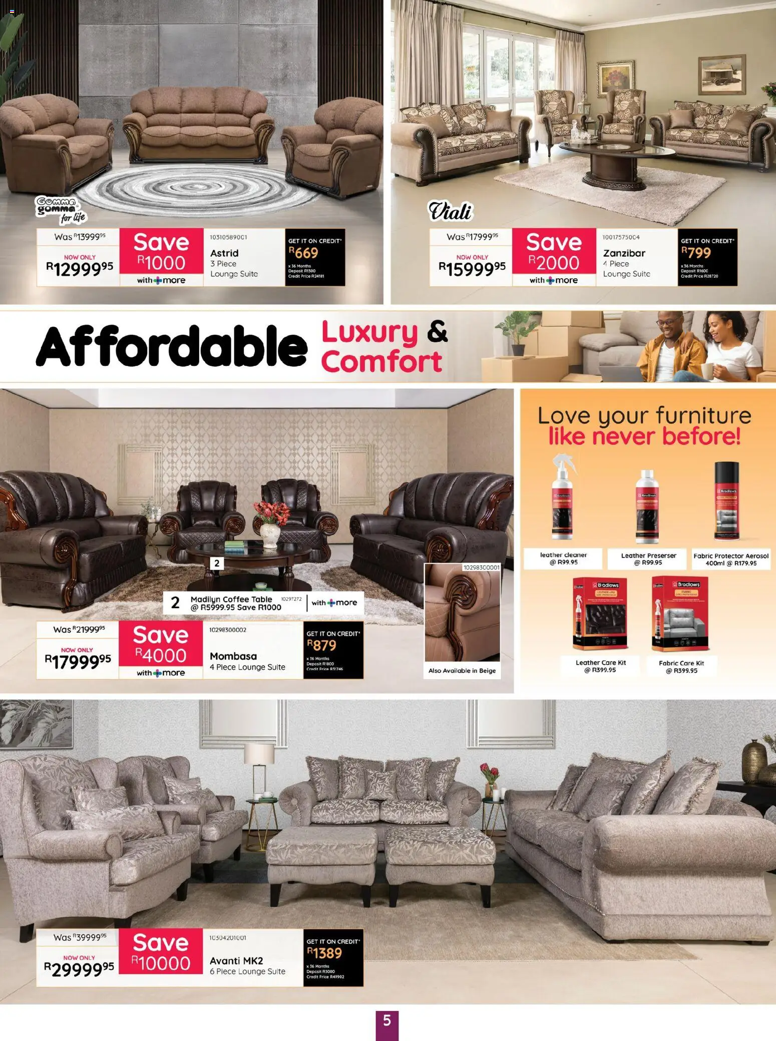 New Bradlows catalogue – valid from 16.04.2026 | Page: 5 | Products: Coffee table, Table, Lounge suite, Coffee
