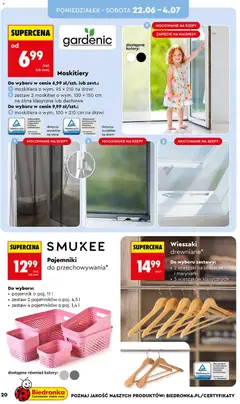 Pogląd oferty "Biedronka gazetka - Hity i inspiracje" - ważna od 20.06.2026 | Strona: 22 | Produkty: Wieszaki