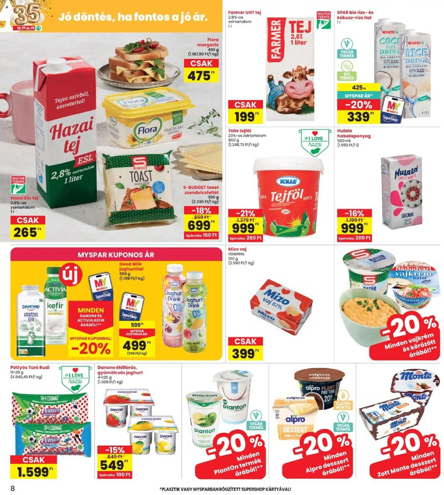 Interspar akciós ujság - amely érvényes a következő dátumtól: 2026.06.25. | Oldal: 8 | Termékek: Kefir, Protein, Vaj, Vegán