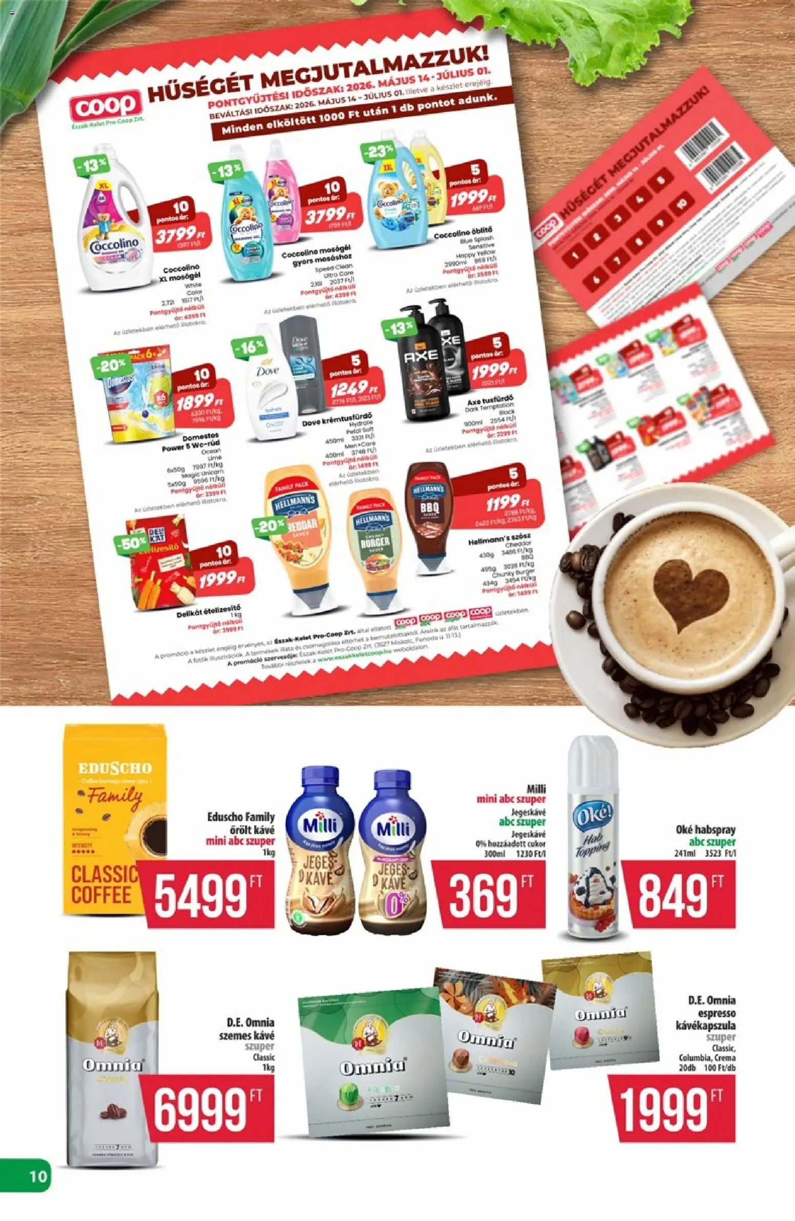 COOP akciós ujság - amely érvényes a következő dátumtól: 28.05.2026 | Oldal: 10 | Termékek: Jegeskávé, Kávé, Tusfürdő, Cukor