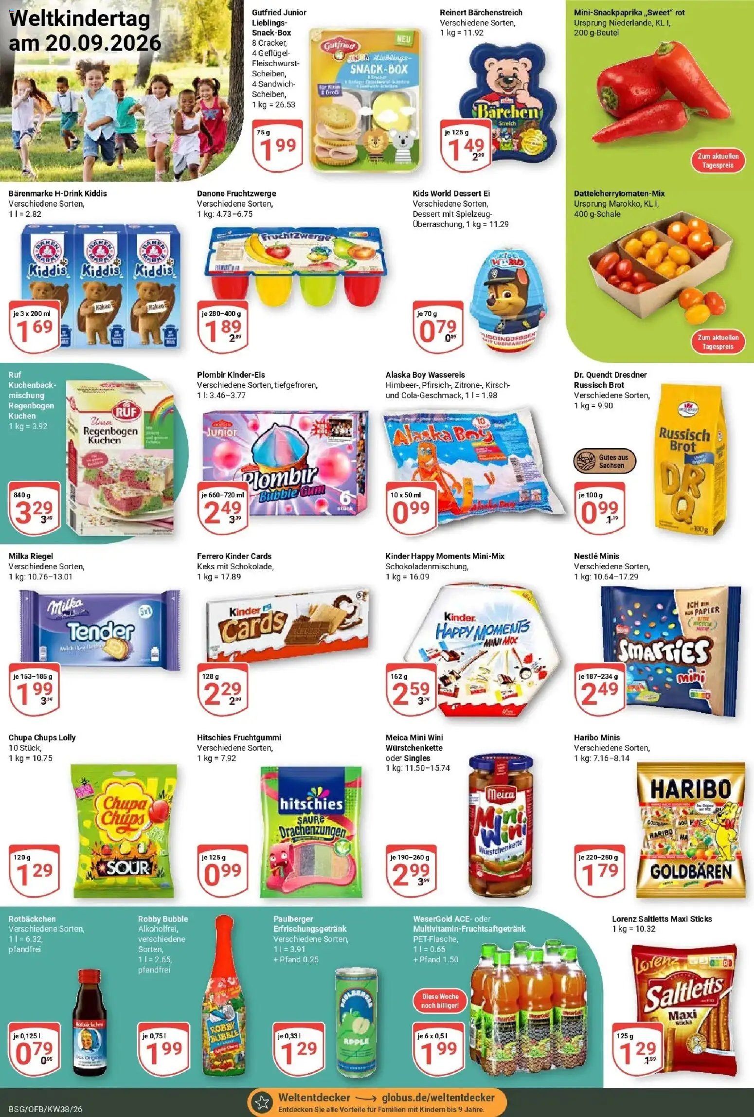 Globus Prospekt Braunschweig (ab 14.09.2026) » Angebote online | Seite: 23 | Produkte: Haribo, Fruchtzwerge, Brot, Kuchen