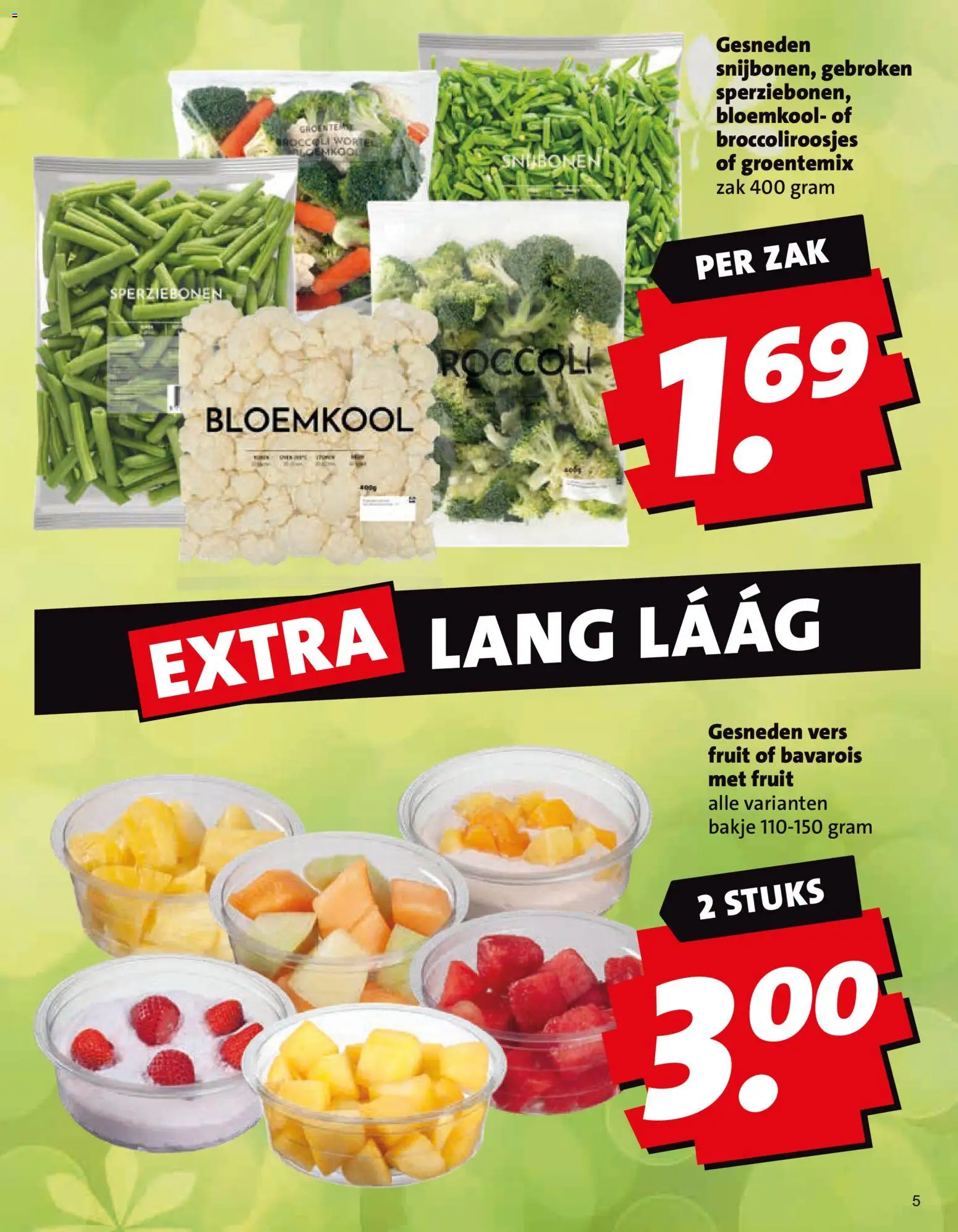 {H1} | Pagina: 5 | Producten: Bloemkool, Zak, Fruit