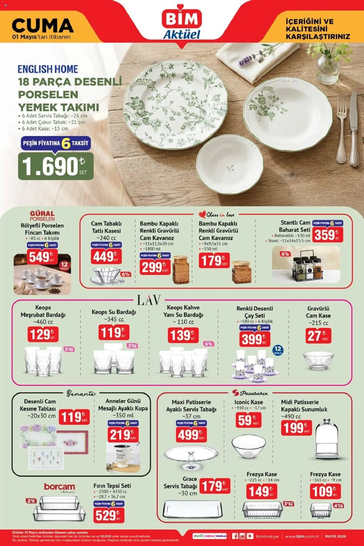 BİM - Katalog Cuma - 01.05.2026 tarihinden itibaren geçerlidir | Sayfa: 4 | Ürünler: Kaşe, Yemek takımı, Kahve, Baharat
