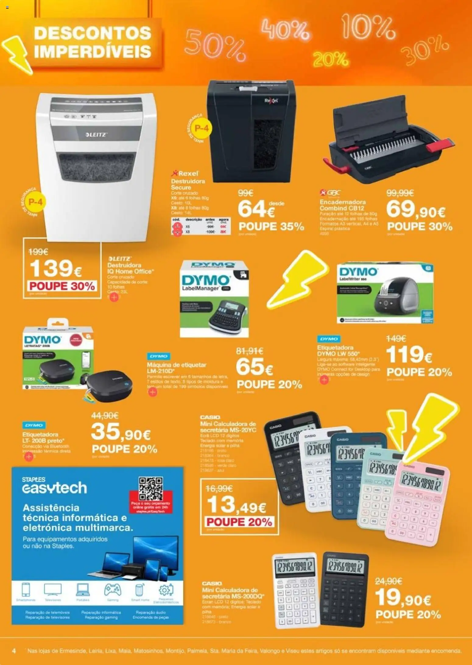Staples Descontos imperdiveis de julho │ válido de 09/07/2026 | Página: 4 | Produtos: Teclado, Calculadora, Moldura