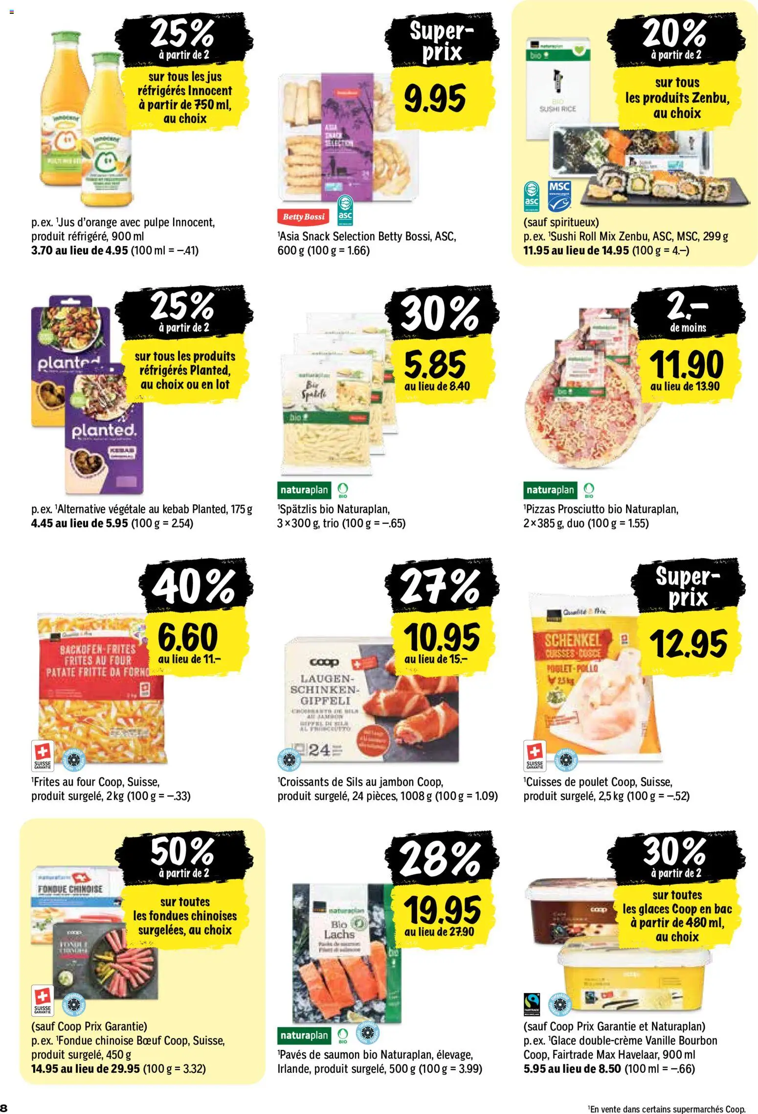 Coop aktionen FR – gültig ab 22.10.2026 | Seite: 8 | Produkte: Gipfeli, Lachs, Pizza, Backofen