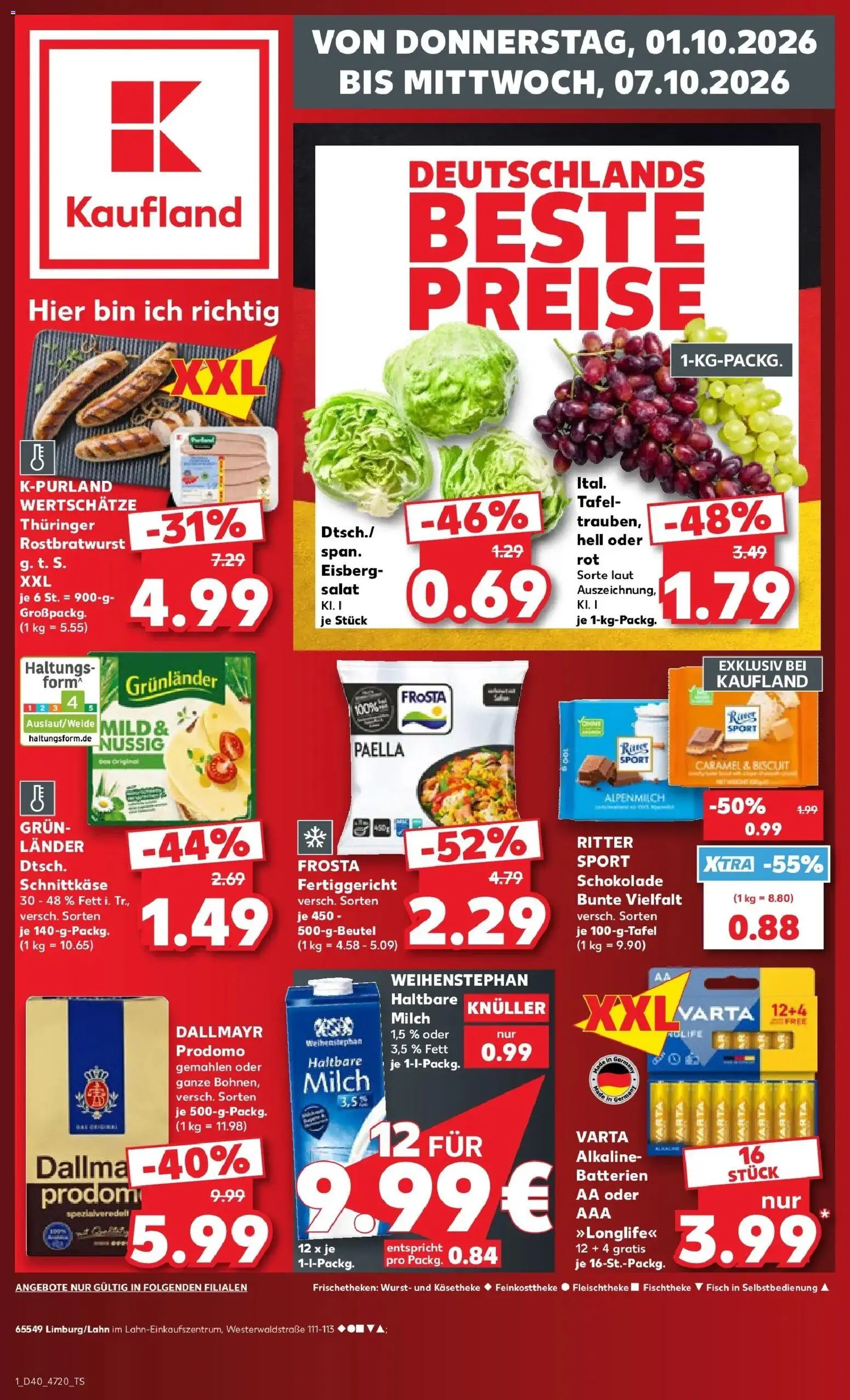 Prospekt Kaufland ab 28.09.2026 » Angebote Online zum Blättern | Seite: 11 | Produkte: Batterien, Schokolade, Fisch, Salat