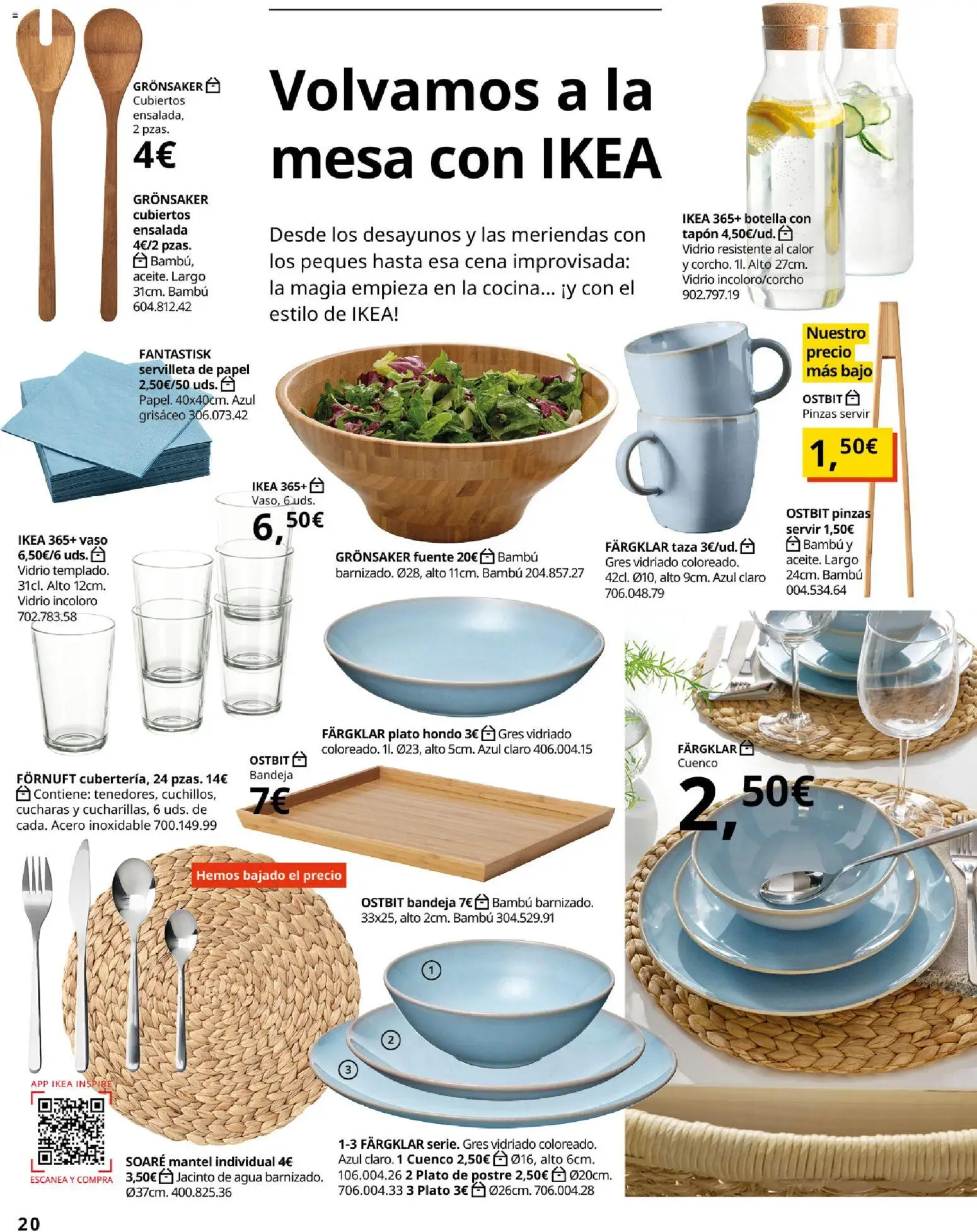 Catálogo IKEA Comedores │ válido desde el 06.03.2026 | Página: 20 | Productos: Mantel, Ensalada, Cocina, Mesa