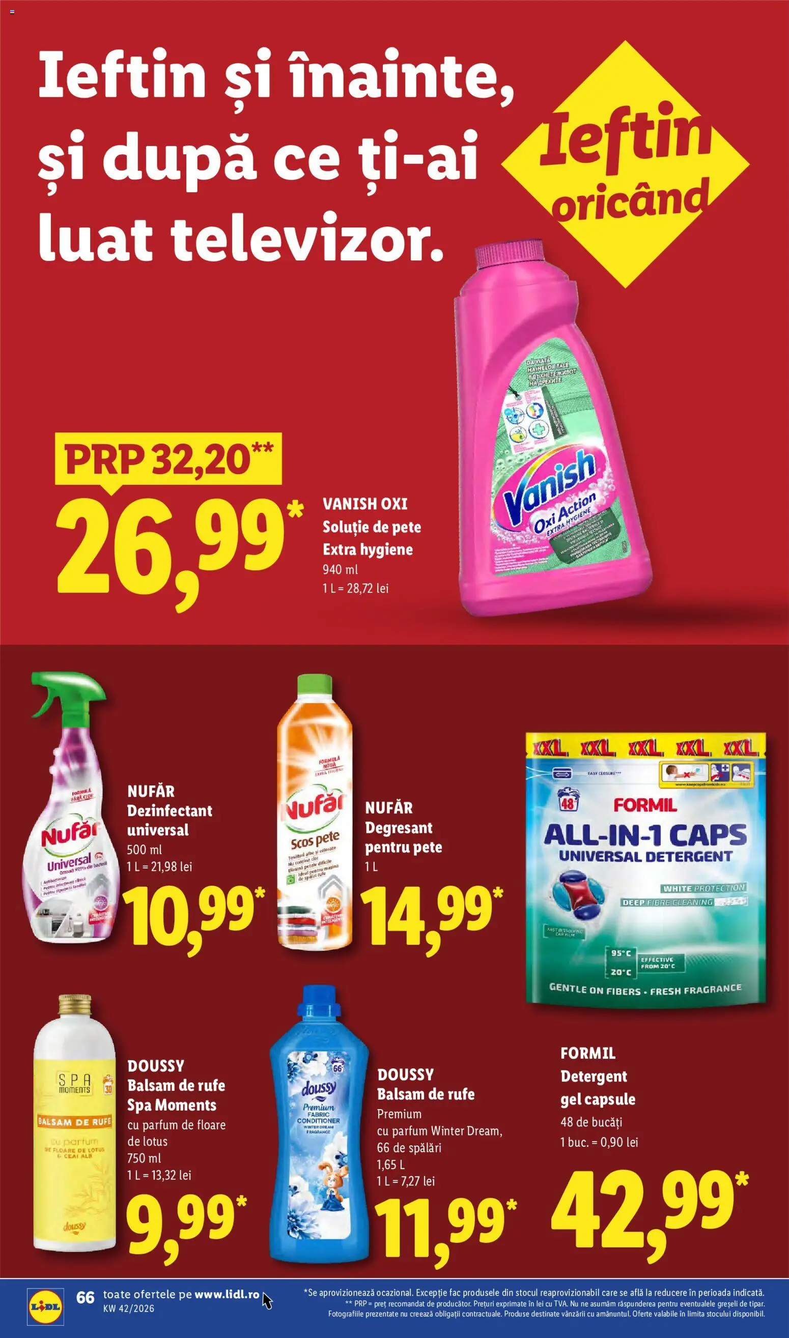 Noul catalog Lidl – valabil de la 12.10.2026 | Pagină: 66 | Produse: Doussy, Lotus, Balsam, Dezinfectant