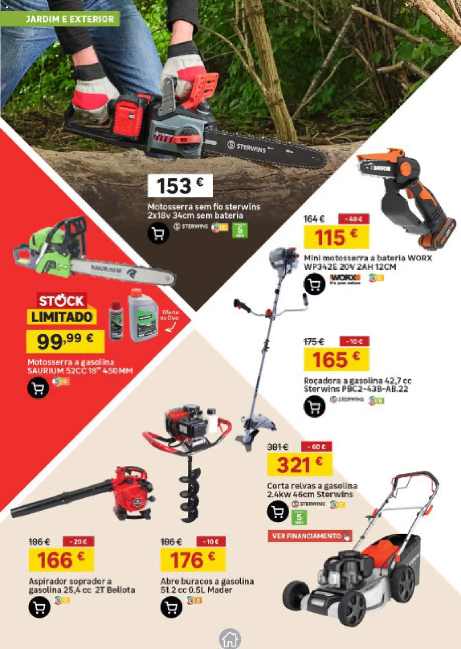 Leroy Merlin Catálogo Madeira │ válido de 27/08/2026 | Página: 18 | Produtos: Roçadora, Aspirador, Motosserra, Bateria
