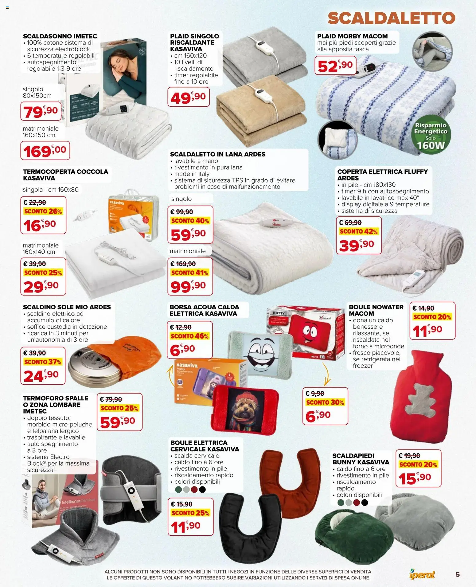 Volantino Iperal del 30/09/2026 | Pagina: 5 | Prodotti: Pile, Plaid, Forno a microonde, Forno