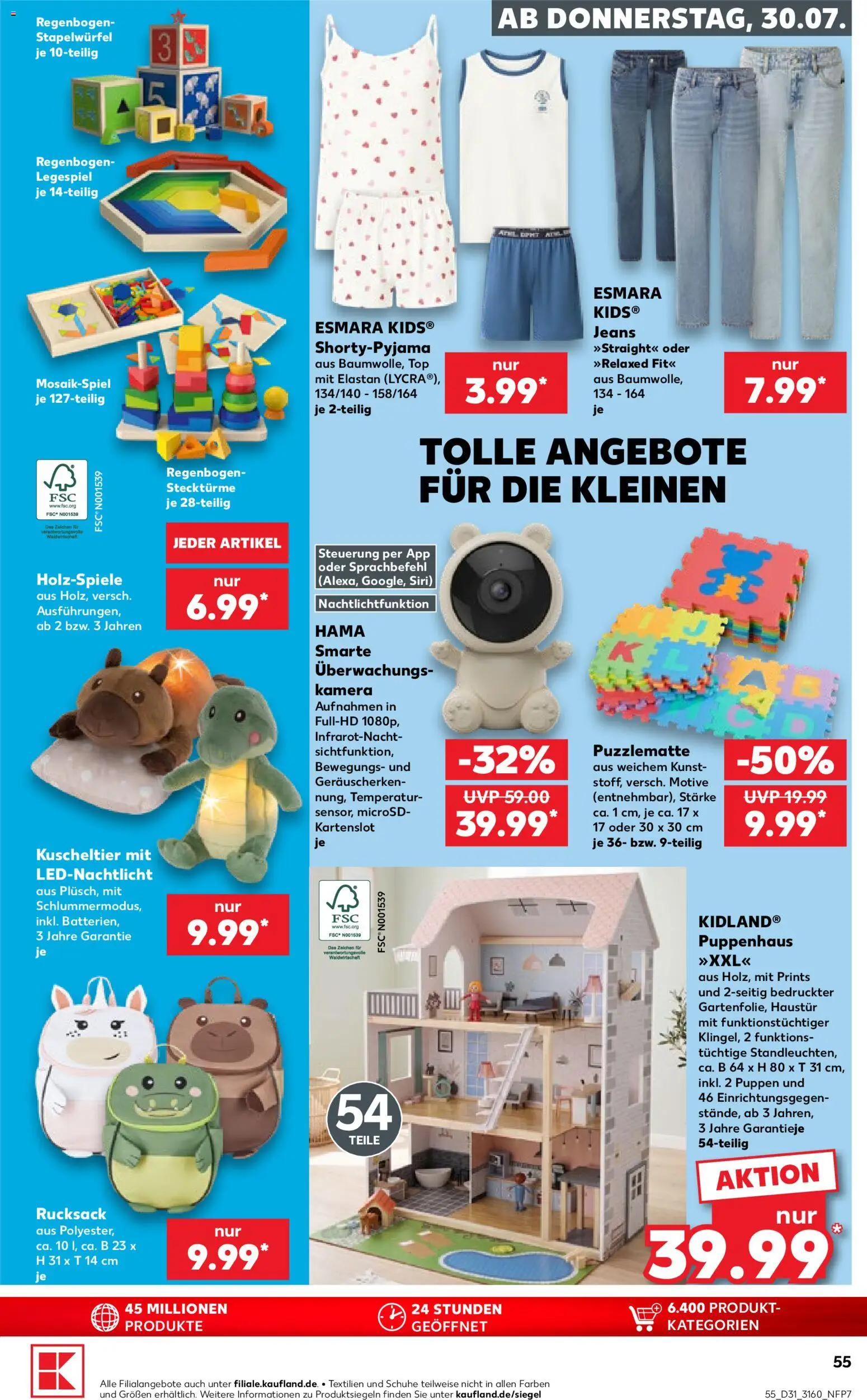 Kaufland Prospekt Rostock – gültig ab 30.07.2026 | Seite: 55 | Produkte: Kamera, Top, Rucksack, Jeans