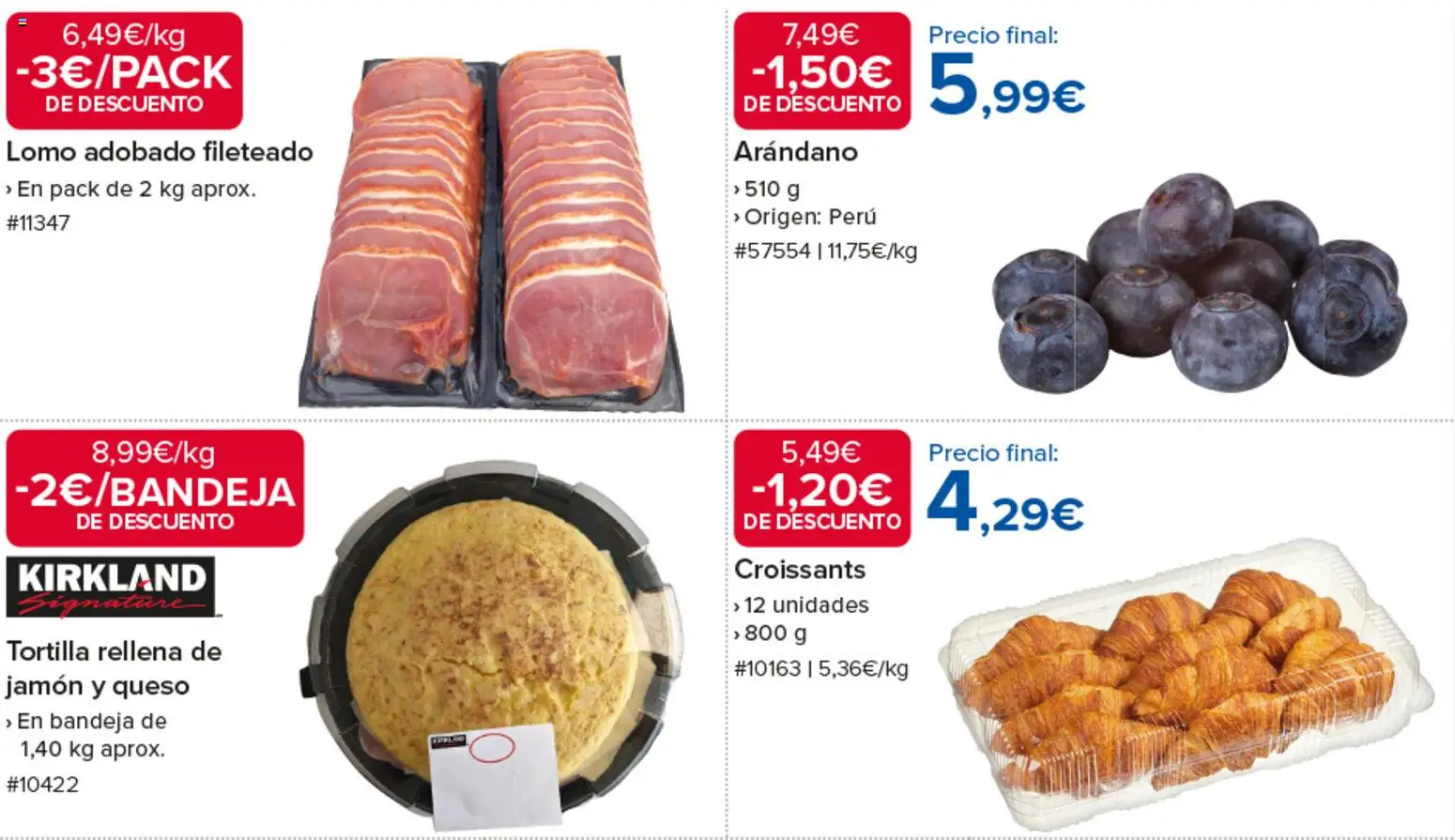 Costco 4 días de descuentos │ válido desde el 22/10/2026 | Página: 2 | Productos: Queso, Lomo, Jamón, Bandeja