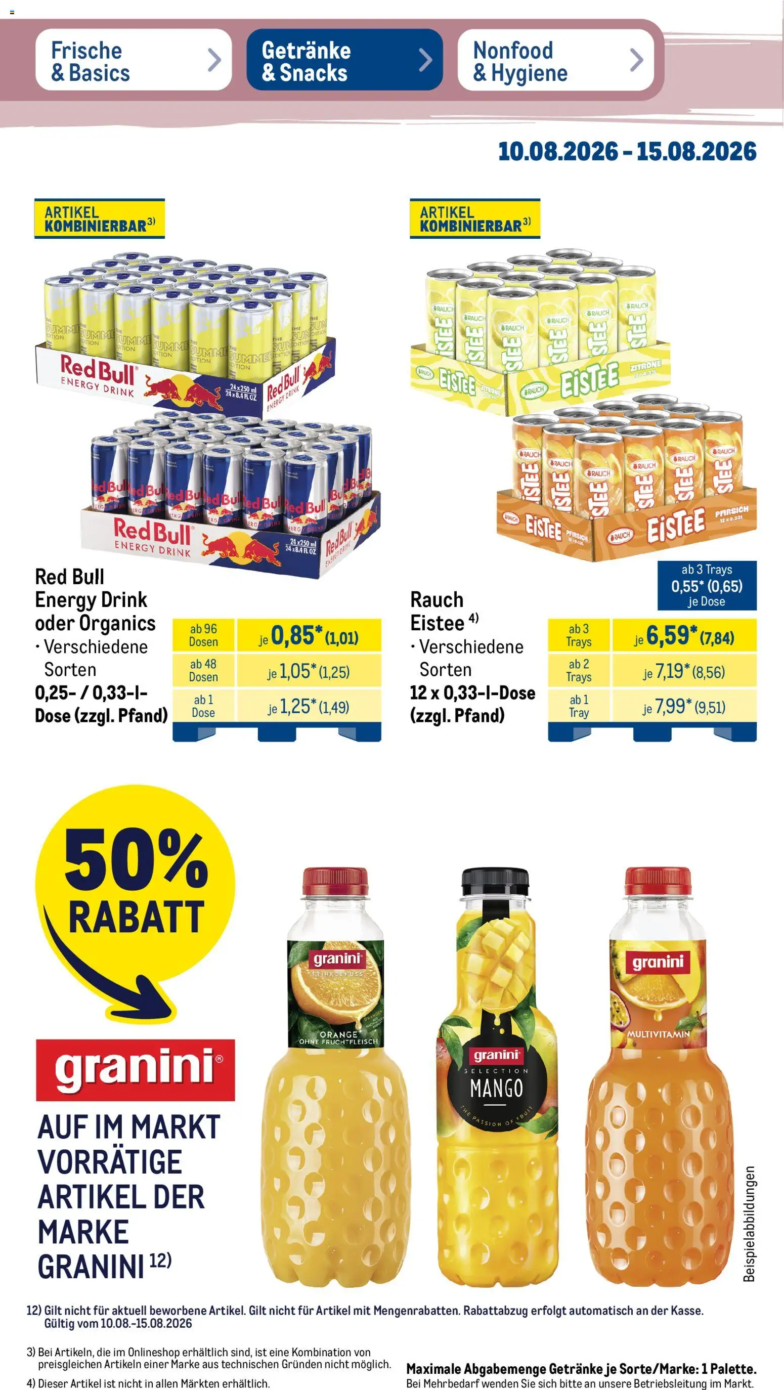 Metro Prospekt – gültig ab 10.08.2026 | Seite: 26 | Produkte: Zitrone, Mango, Pfirsich, Granini