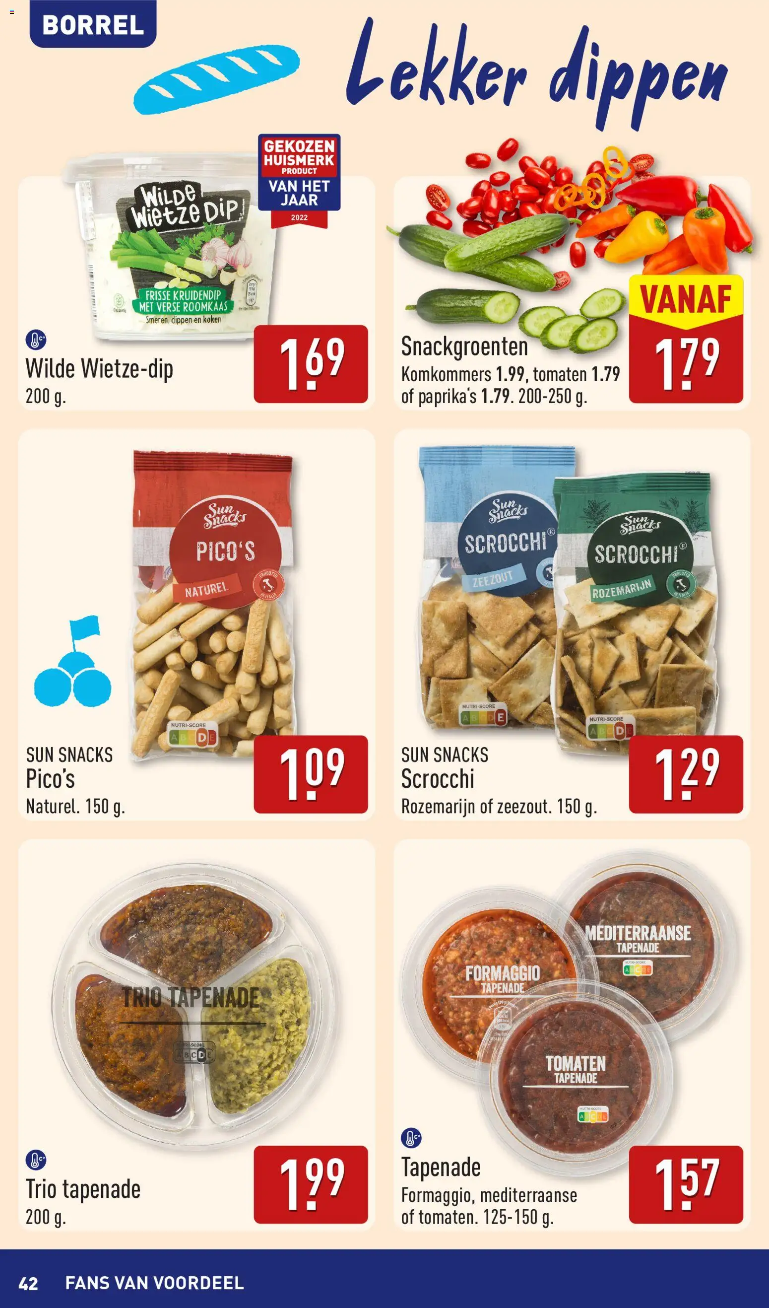 {H1} | Pagina: 42 | Producten: Tomaten, Roomkaas, Dip, Zeezout
