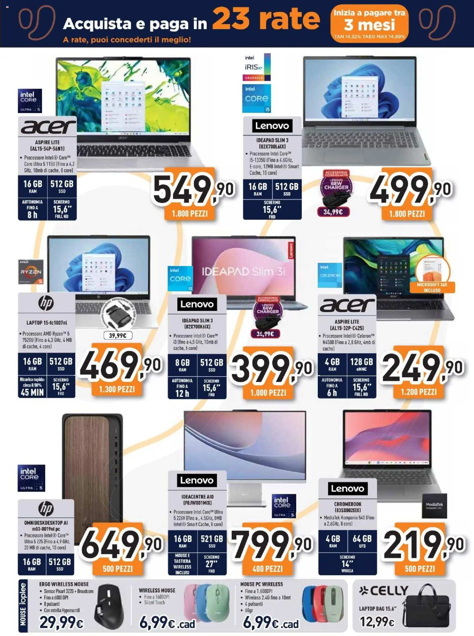 Volantino Unieuro del 26/06/2026 | Pagina: 13 | Prodotti: Schermo, Laptop, PC, Tastiera