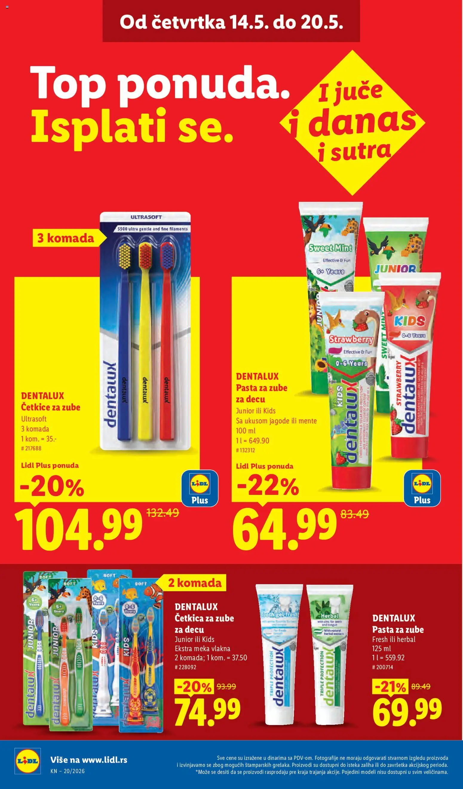 Lidl katalog - važi od 14.05.2026 | Strana: 30 | Proizvode: Jagode, Pasta za zube, Četkica za zube