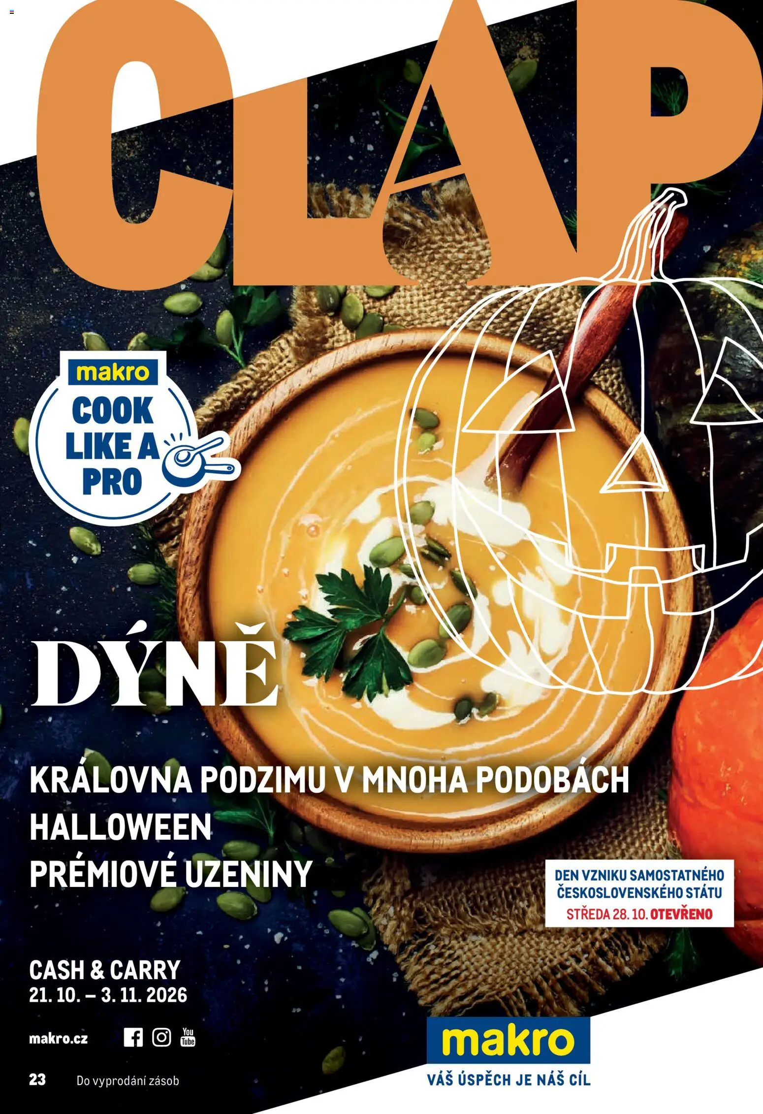 Makro leták - Pro milovníky jídla od 21.10.2026 | Strana: 1 | Produkty: Uzeniny, Dýně