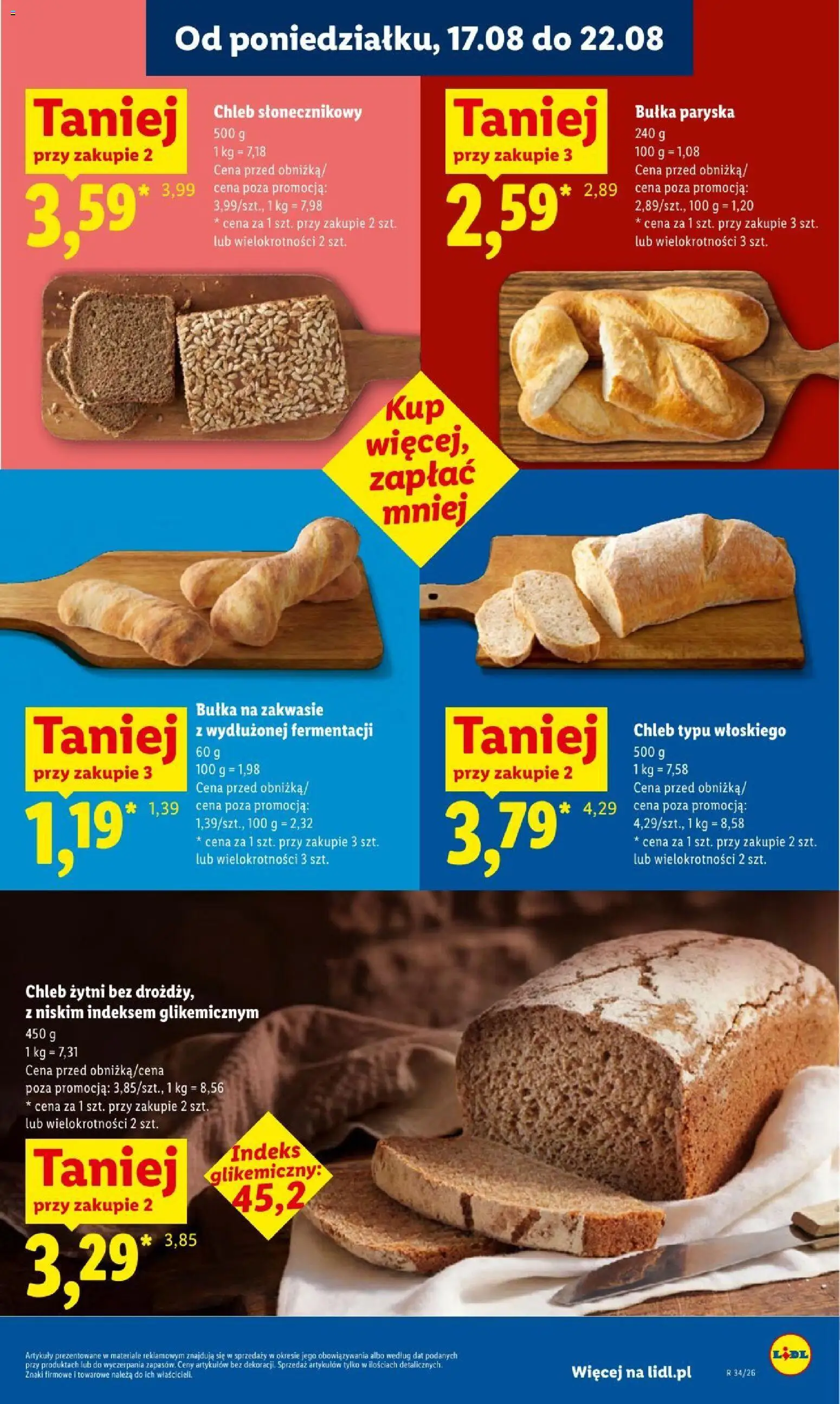 Lidl gazetka od 20.08.2026 | Strona: 61 | Produkty: Chleb żytni, Bułka paryska, Bułka, Chleb