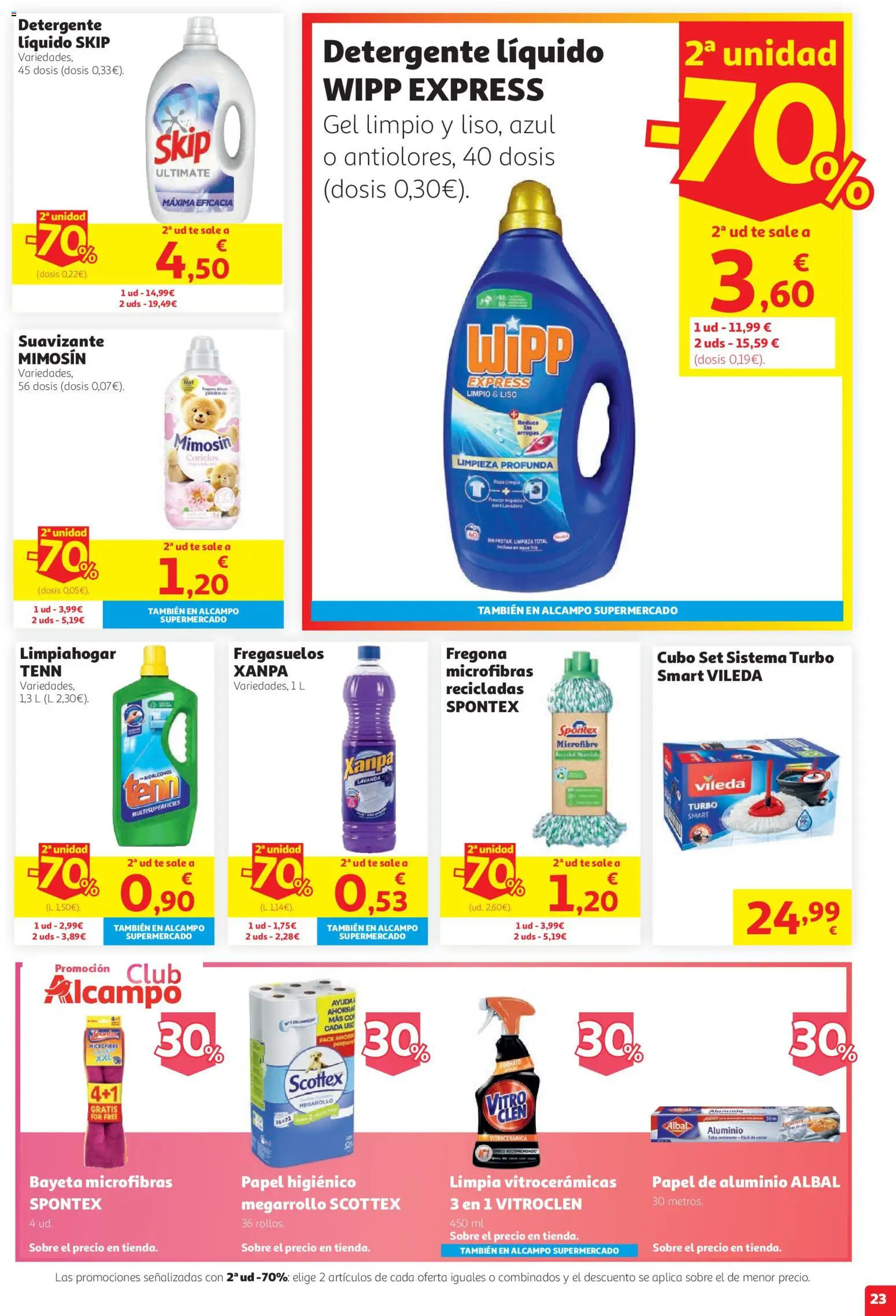 Alcampo HG Unico │ válido desde el 27/08/2026 | Página: 23 | Productos: Detergente, Té, Detergente líquido, Suavizante