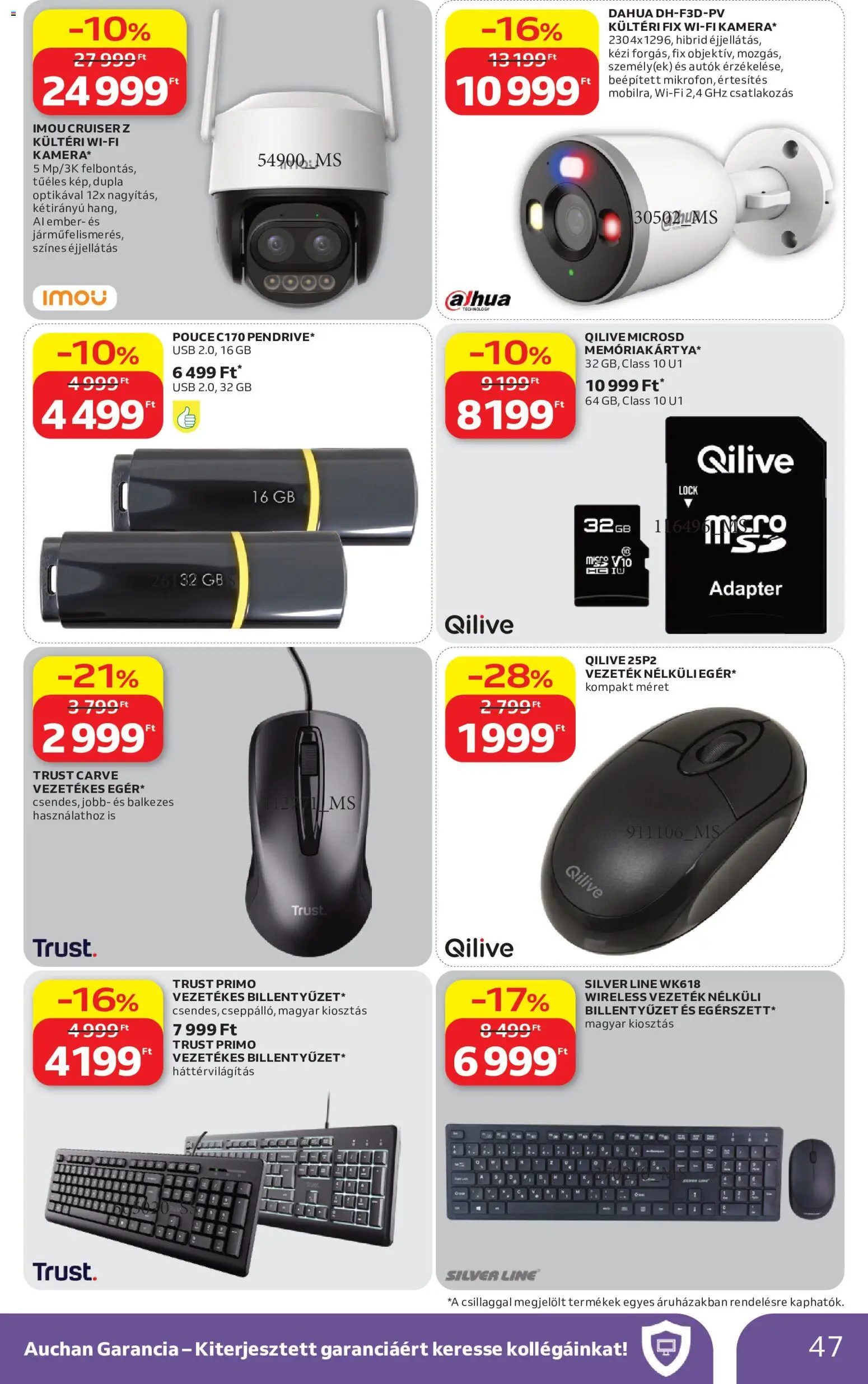 Auchan akciós ujság - amely érvényes a következő dátumtól: 2026.07.09. | Oldal: 47 | Termékek: Billentyűzet, Adapter, USB