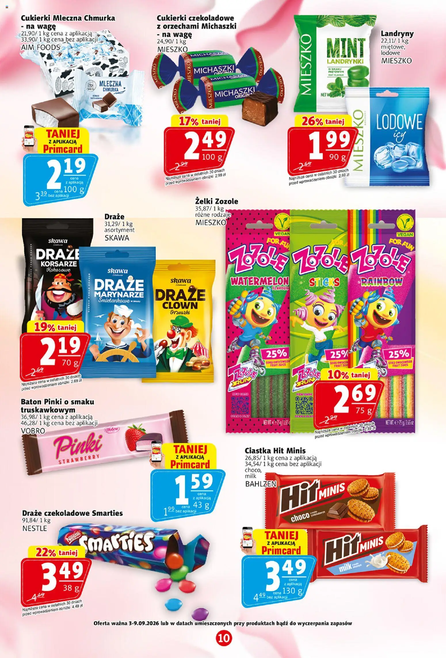 Prim Market gazetka od 03.09.2026 | Strona: 10 | Produkty: Baton, Żelki, Cukierki, Ciastka