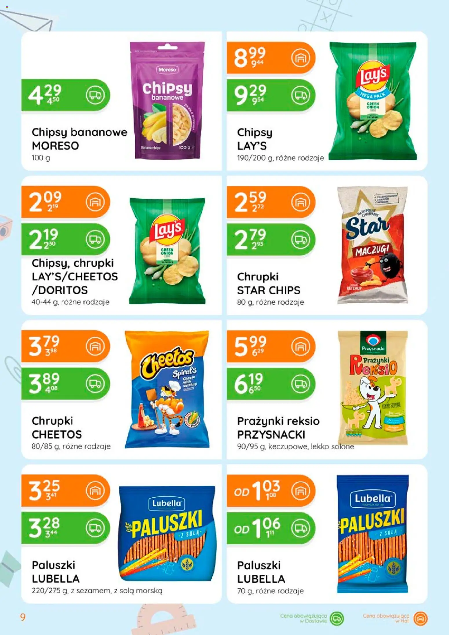 Eurocash gazetka - Powrót do Szkoły od 06.08.2026 | Strona: 9 | Produkty: Chipsy, Chipsy bananowe, Chrupki, Paluszki