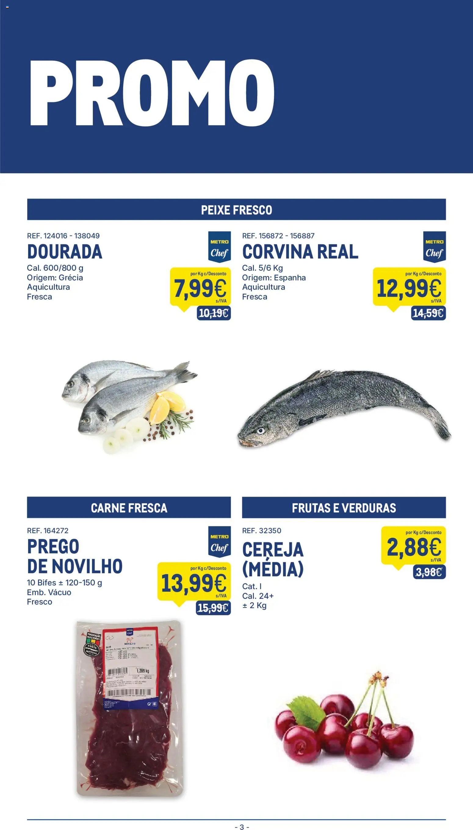 Makro folheto │ válido de 16.06.2026 | Página: 3 | Produtos: Dourada, Cereja, Peixe, Carne