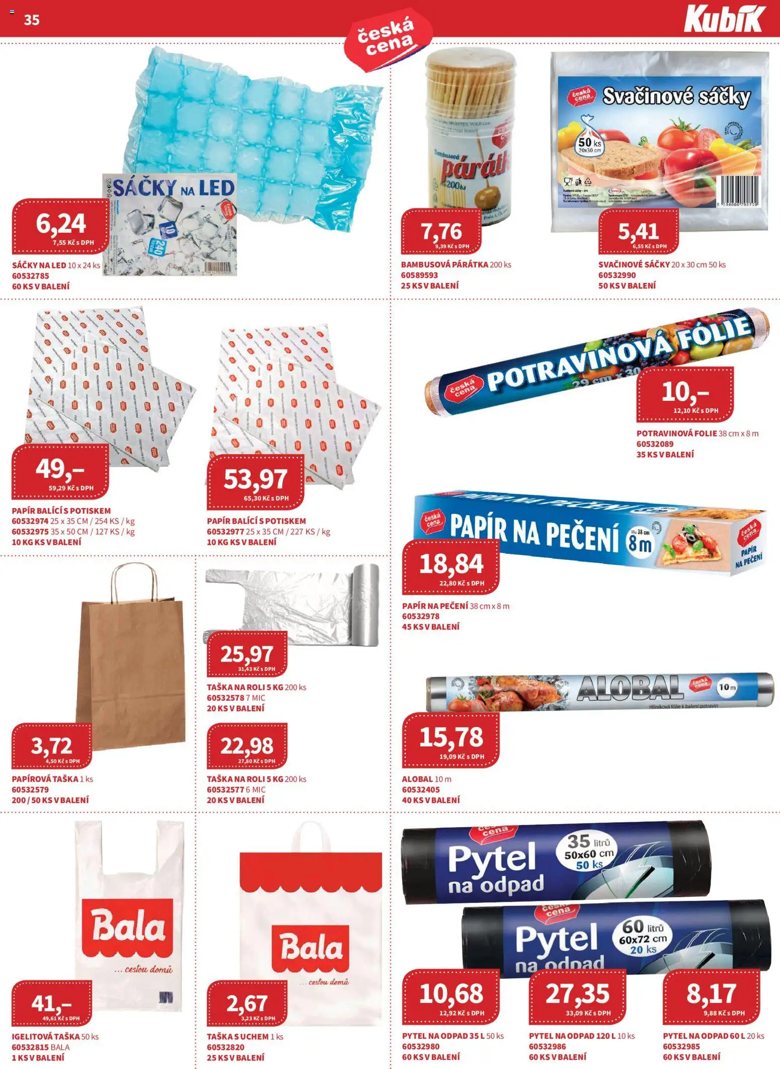 Kubík leták - Velkoobchod 05/2026 od 01.05.2026 | Strana: 35 | Produkty: Taška, Alobal, Potravinová folie, Papír na pečení