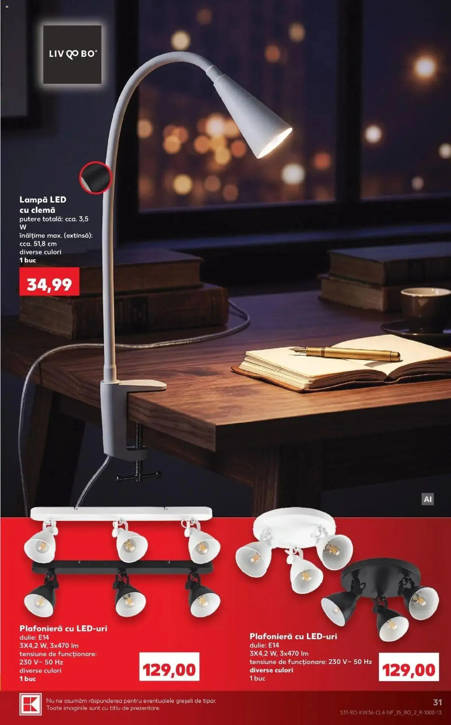 Kaufland Viseu de Sus 02.09.2026 - Revista si Oferta | Pagină: 31 | Produse: Plafonieră, LED, Lampă, Lampa led