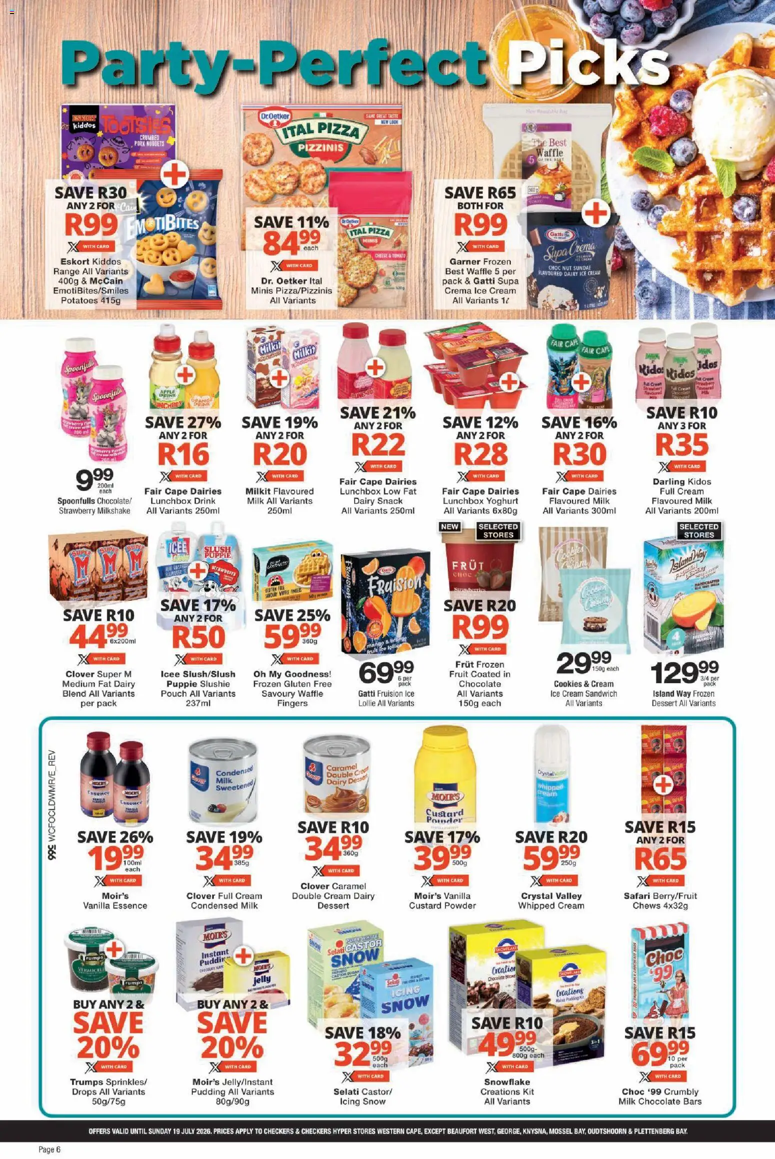 New Checkers catalogue – valid from 25/06/2026 | Page: 6 | Products: Chocolate, Pizza, Pork, Cream