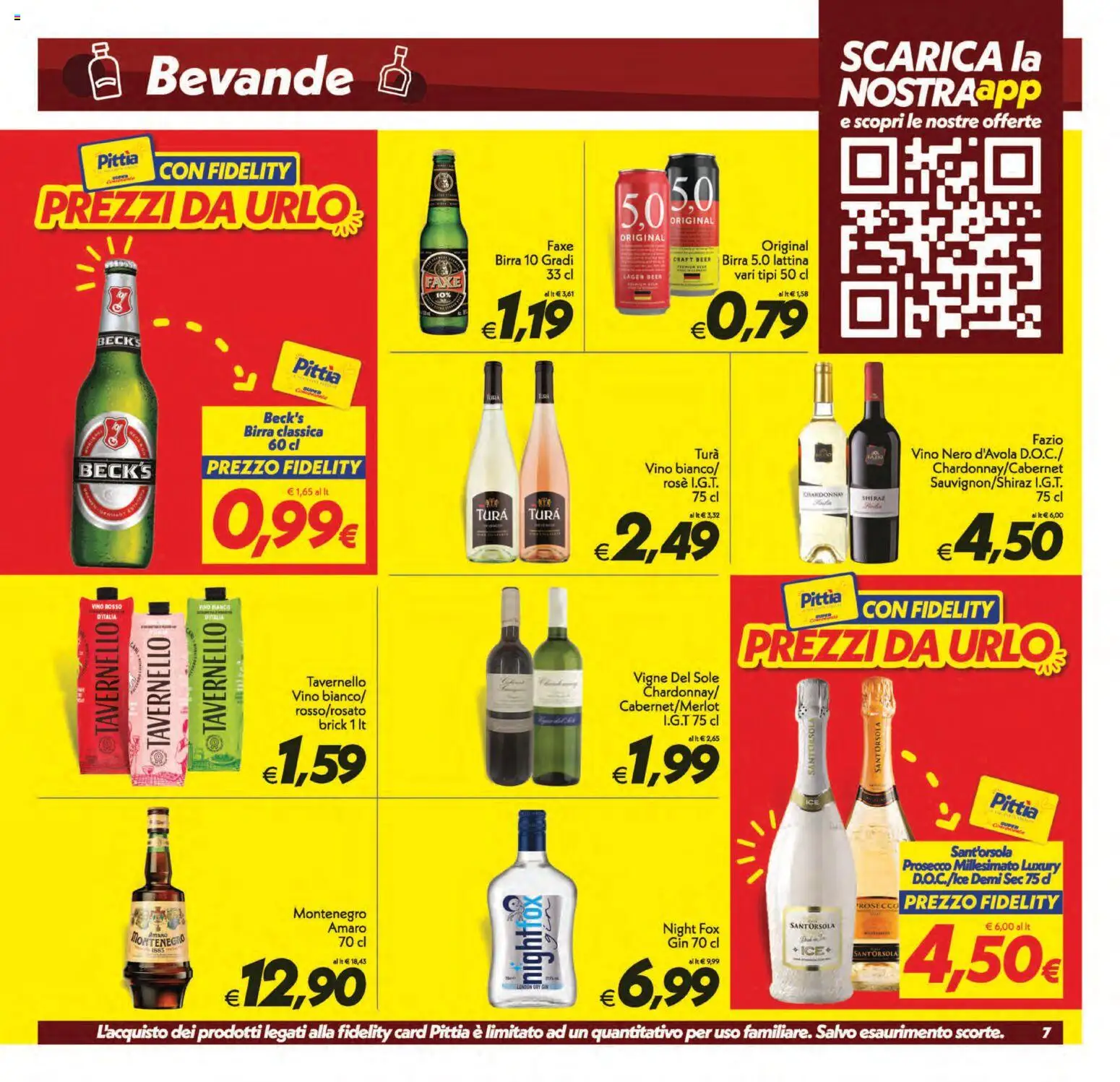Volantino SuperConveniente del 31/07/2026 | Pagina: 7 | Prodotti: Gin, Prosecco, Vino, Amaro