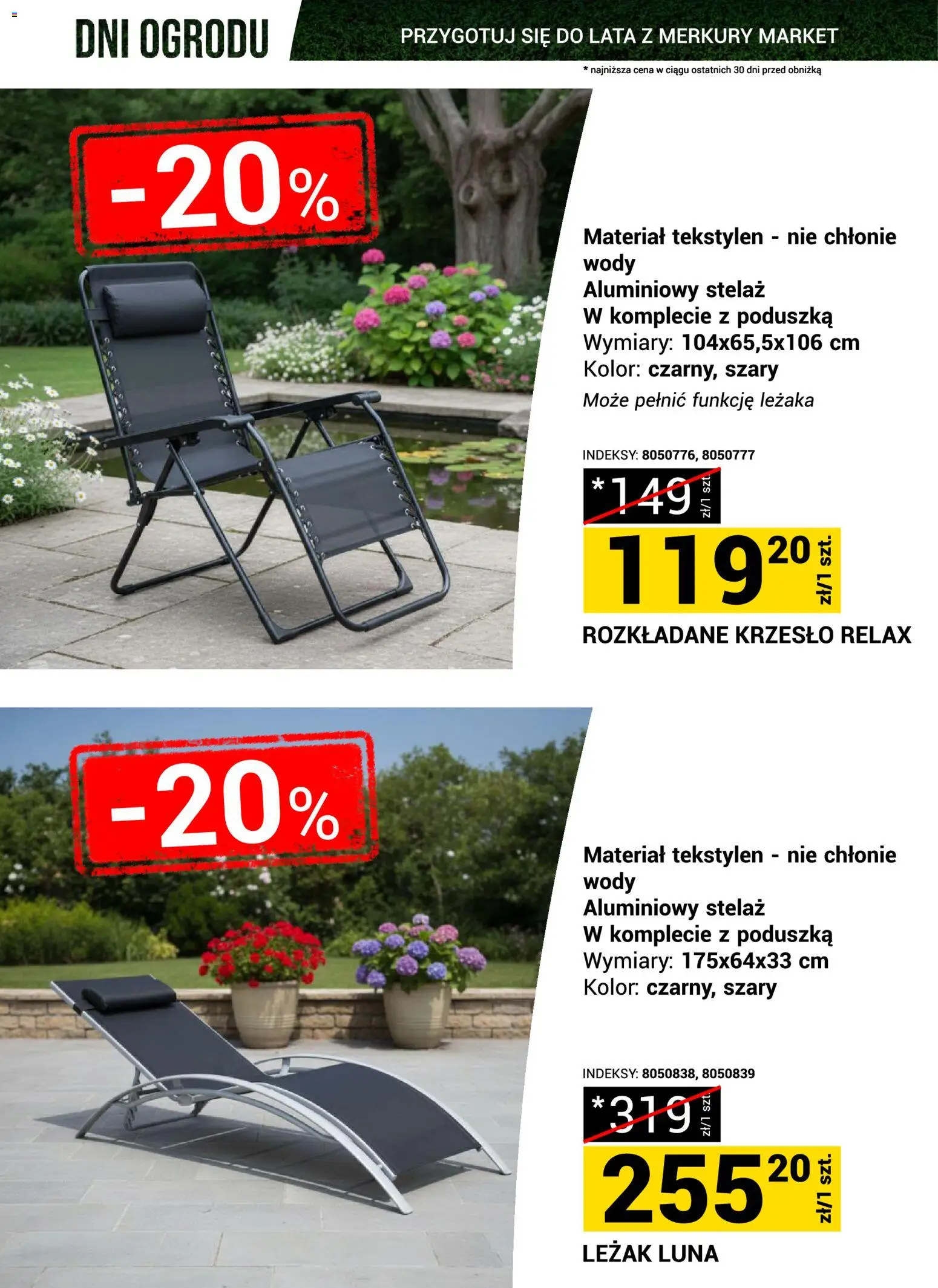 Merkury Market gazetka - Przygotuj się do lata od 23.05.2026 | Strona: 24 | Produkty: Poduszka, Leżak, Krzesło