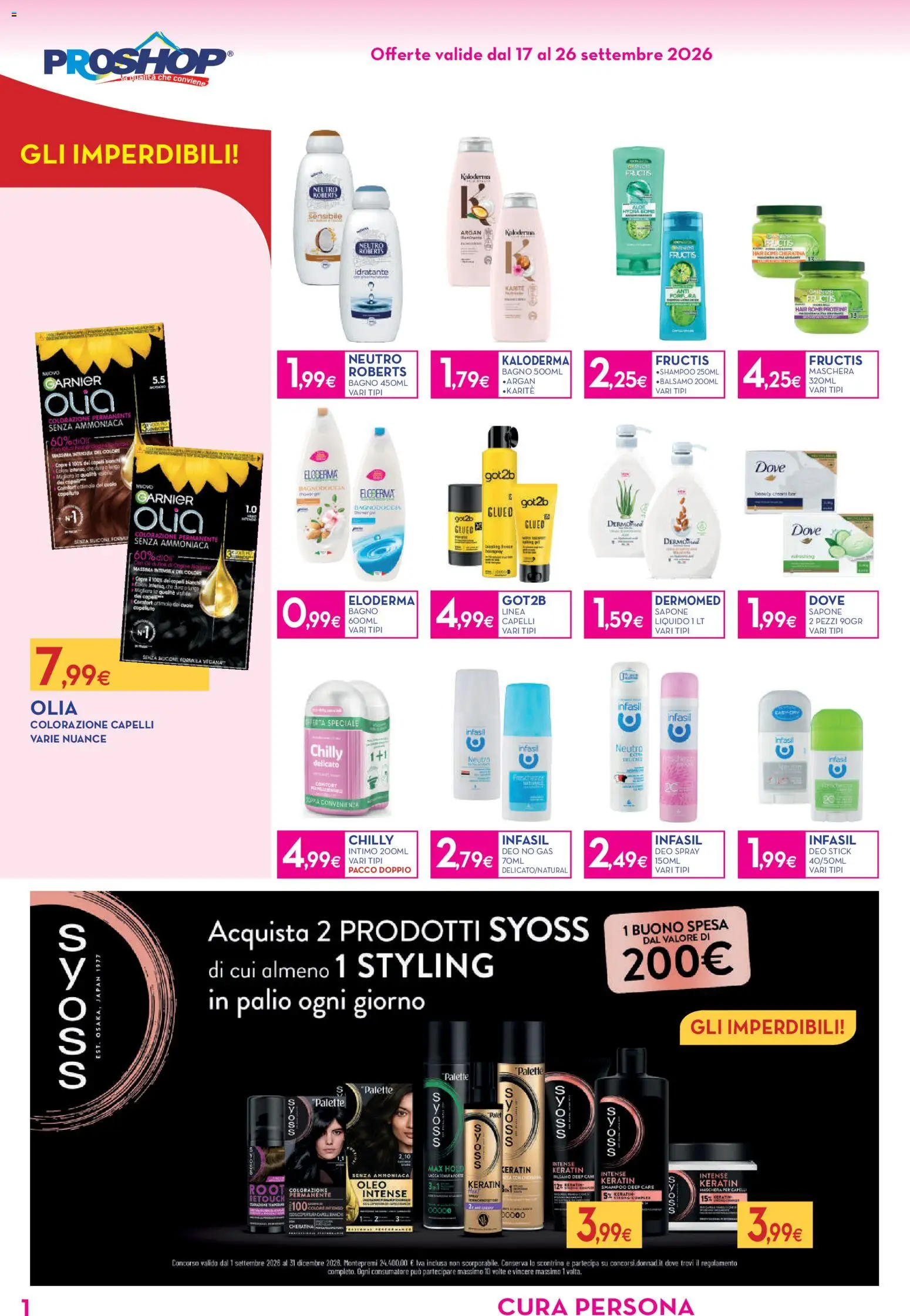 Volantino Proshop del 17/09/2026 | Pagina: 2 | Prodotti: Balsamo, Maschera, Sapone, Colorazione capelli