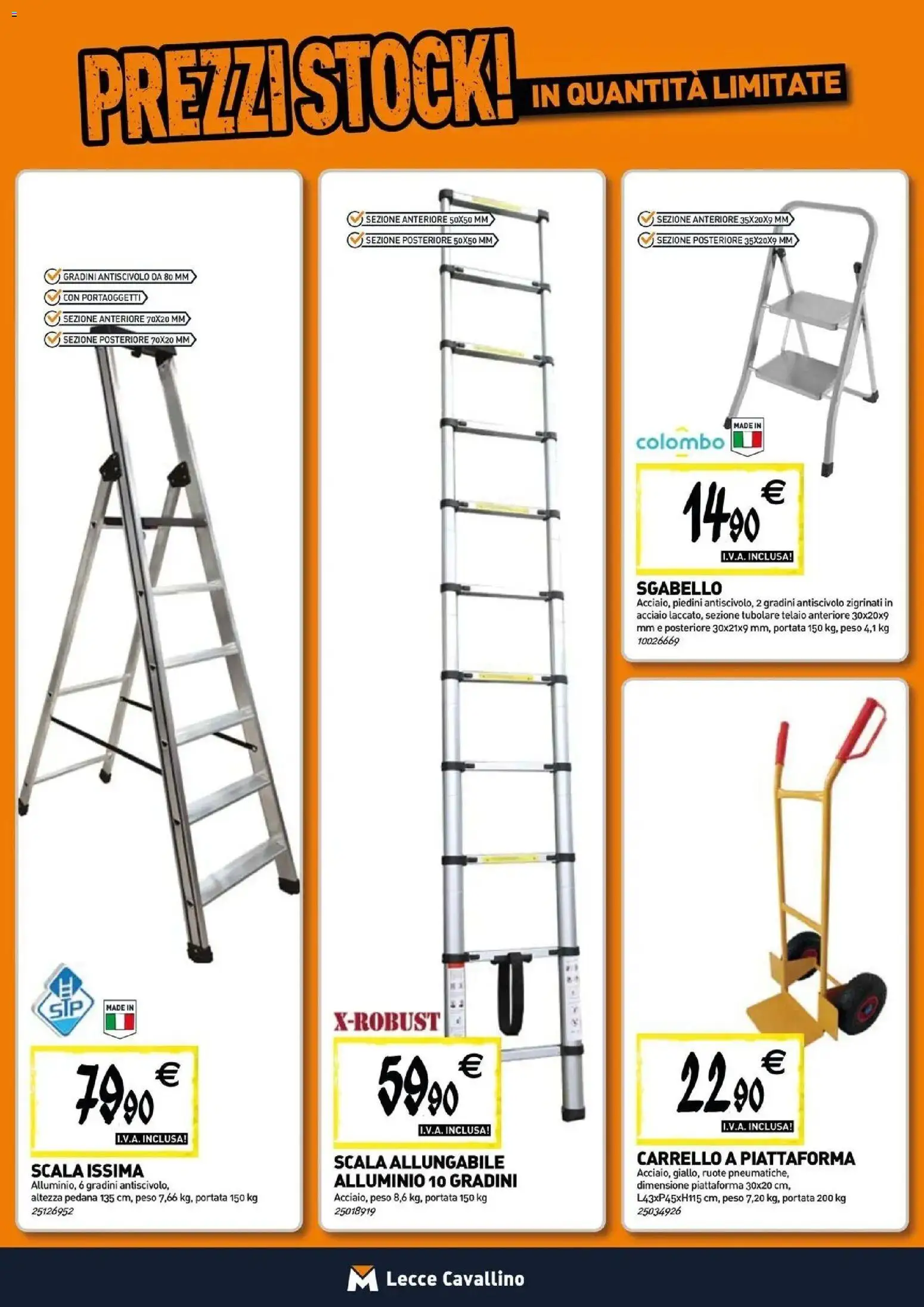 Volantino TECNOMAT del 30/07/2026 | Pagina: 15 | Prodotti: Carrello, Sgabello, Scala, Alluminio