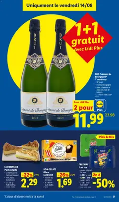 BON GELATI Glace sandwich, classic ou tricolore 8 x 90 ml - Voorbeeld van een folder van Lidl, geldig van 10/08/2026 | Pagina: 31