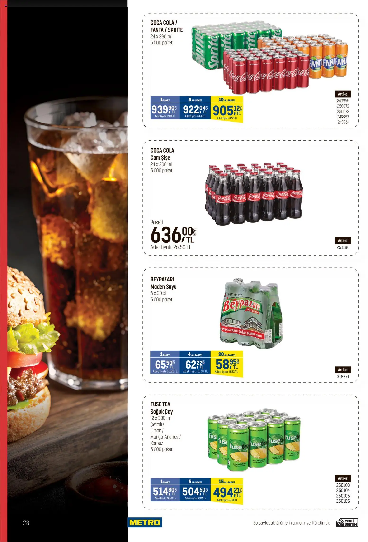 Metro - Fast Food - 17 Eylül 2026 tarihinden itibaren geçerlidir | Sayfa: 28 | Ürünler: Limon, Mango, Şeftali, Maden suyu