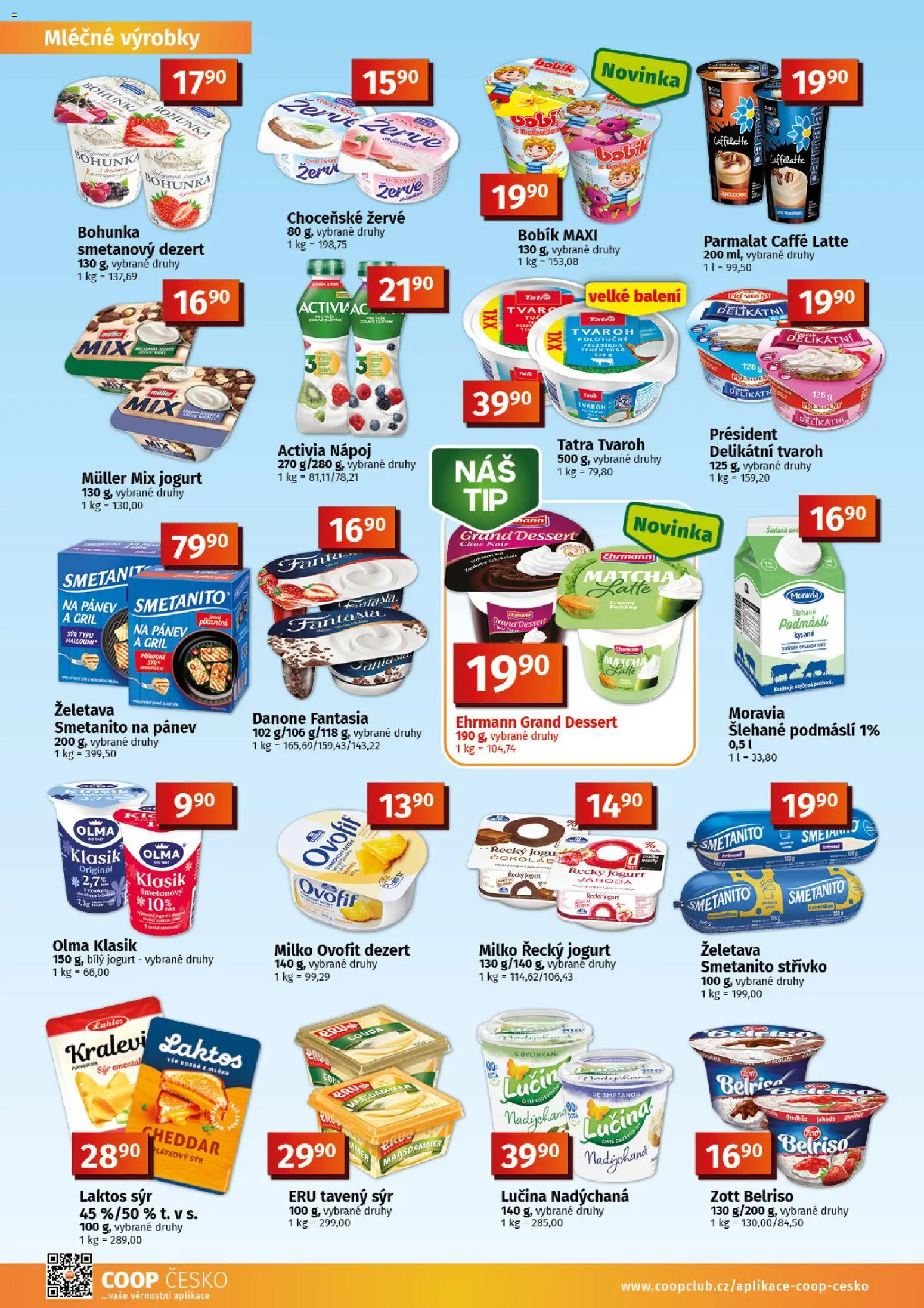 Coop leták - Tuty od 15.07.2026 | Strana: 4 | Produkty: Ementál, Milko řecký jogurt, Tvaroh, Gril