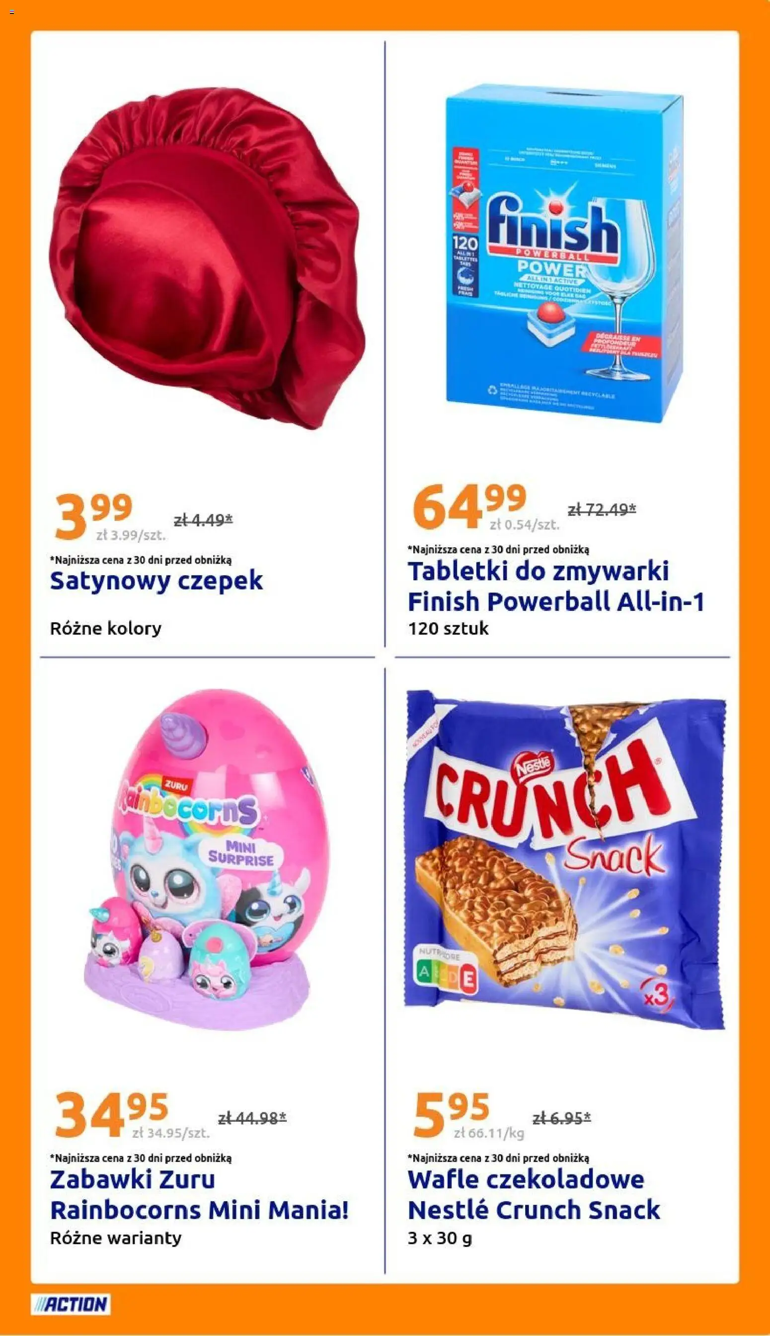 Action gazetka od 21.10.2026 | Strona: 27 | Produkty: Zabawki, Wafle, Finish, Tabletki do zmywarki Finish