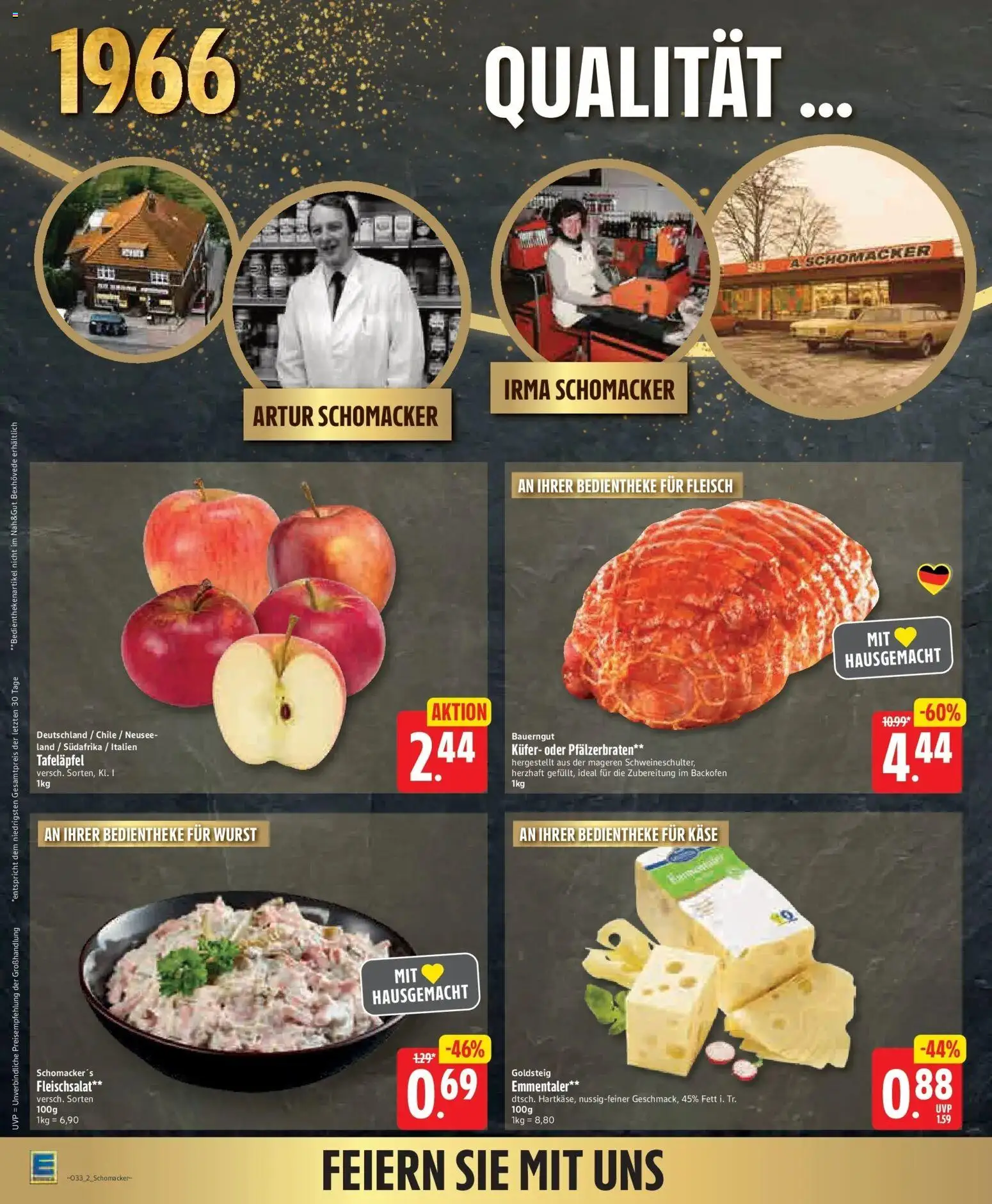 Edeka - Jubiläumshandzettel Schomacker – gültig ab 10.08.2026 | Seite: 2 | Produkte: Käse, Bauerngut, Backofen, Fleisch