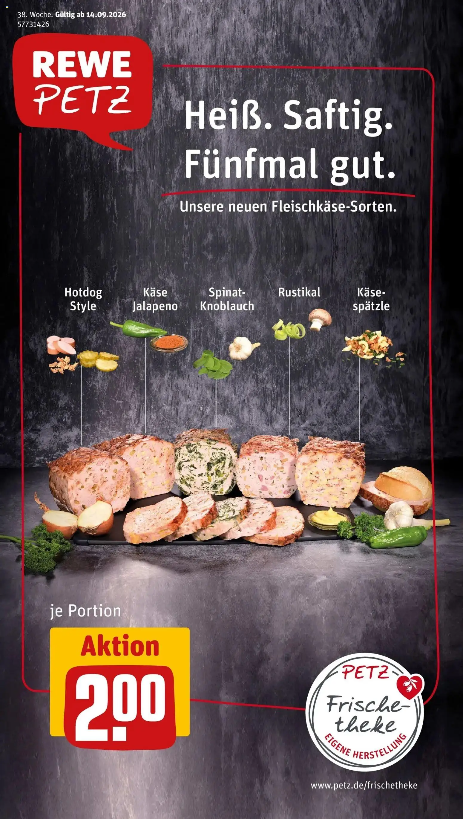 REWE Prospekt ab 14.09.2026 zum Blättern » Angebote | Seite: 1 | Produkte: Käse, Knoblauch