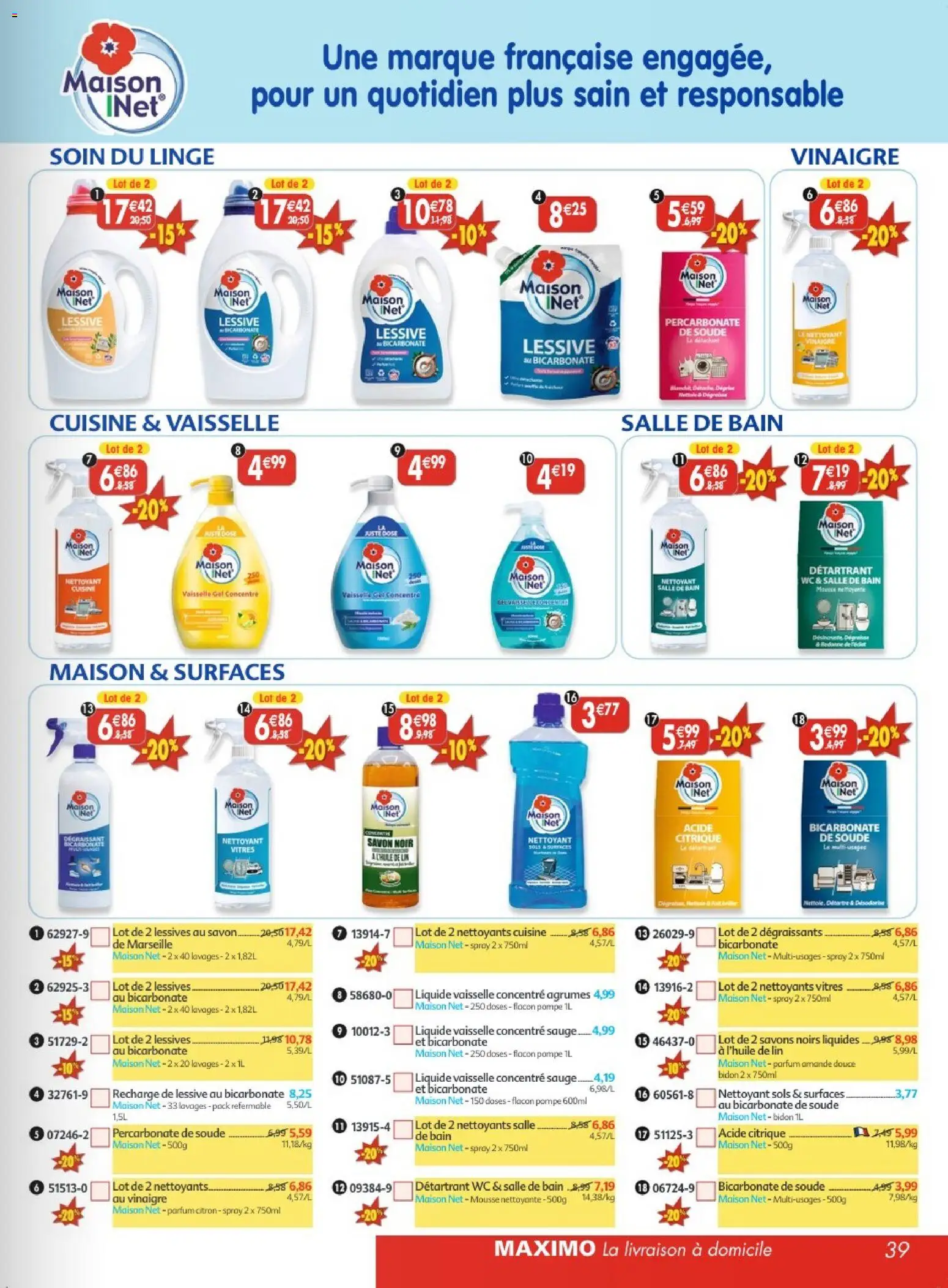 {H1} | Page: 39 | Produits: Agrumes, Détartrant, Lessive, Détartrant WC