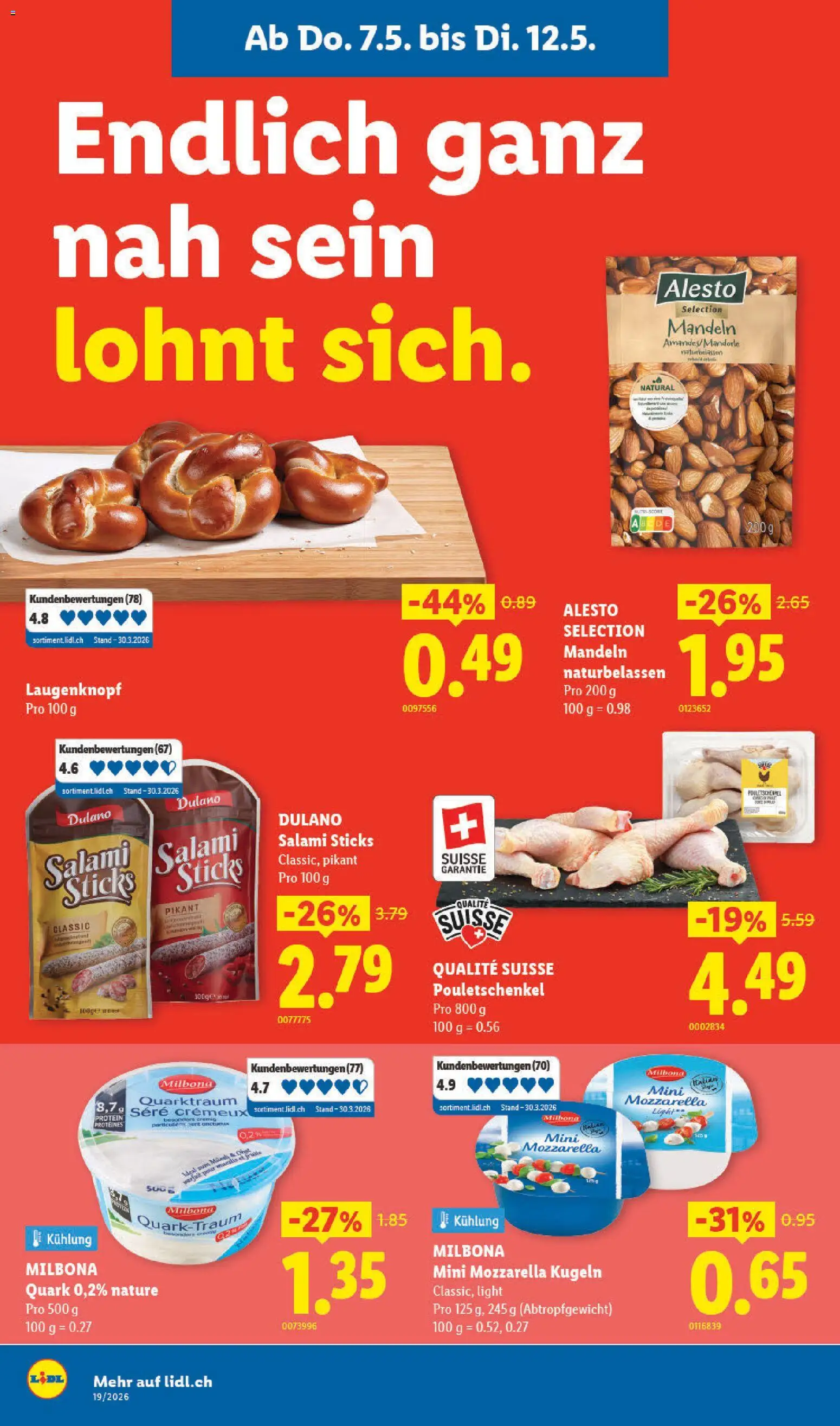 Lidl Aktionen Neueröffnung Luzern – gültig ab 07.05.2026 | Seite: 2 | Produkte: Quark, Salami