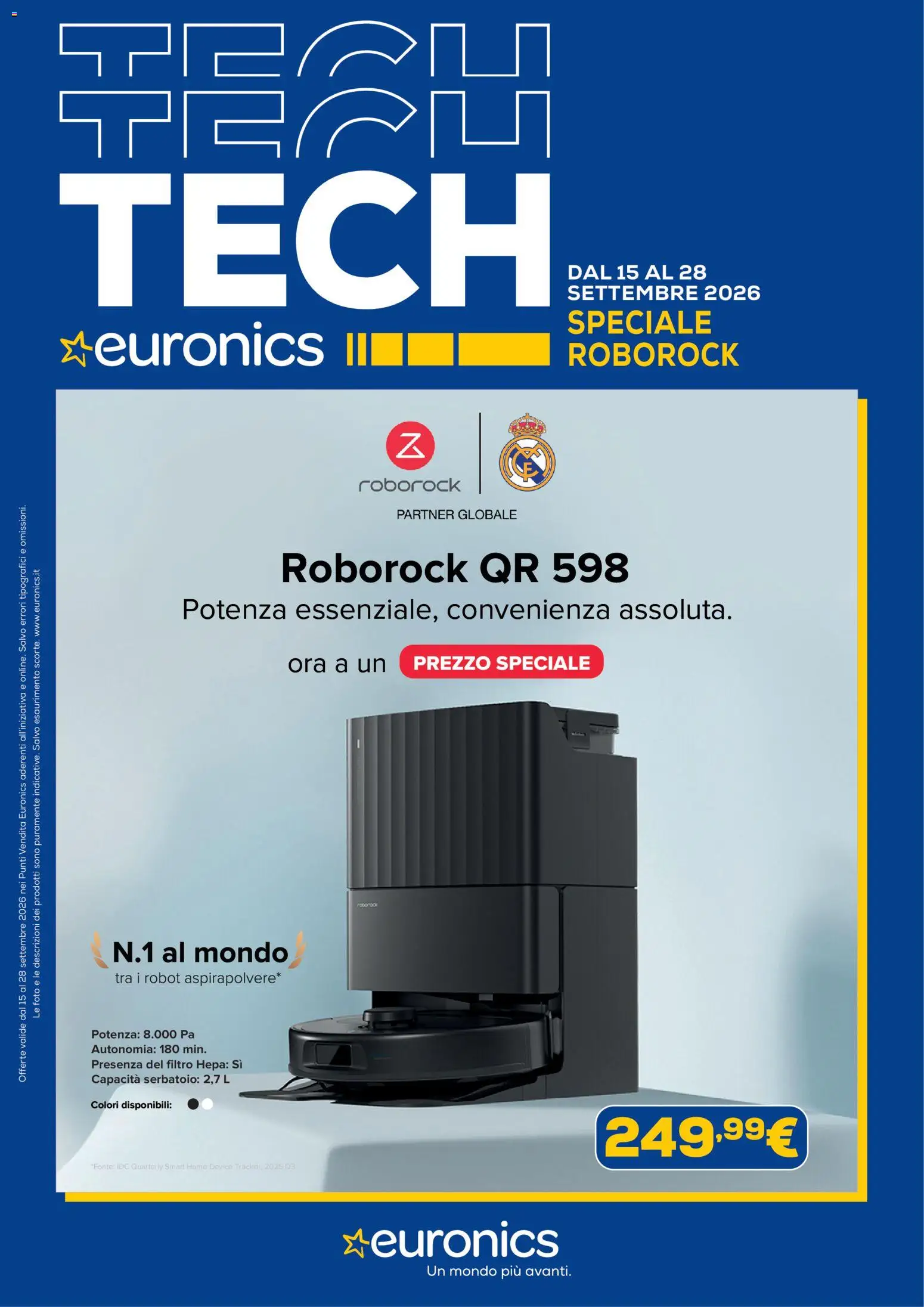 Volantino Euronics del 15/09/2026 | Pagina: 1 | Prodotti: Filtro HEPA, Robot