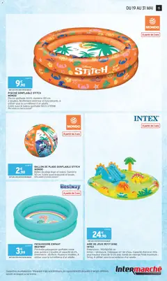 Intermarché - Prévisualisation de PISCINE GONFLABLE STITCH, Piscine gonflable Stitch. diamètre 100 cm. 2 boudins. Revêtement extérieur et fond décorés. A utiliser sous la surveillance d'un adulte. valide à partir de 19.05.2026 | Page: 15