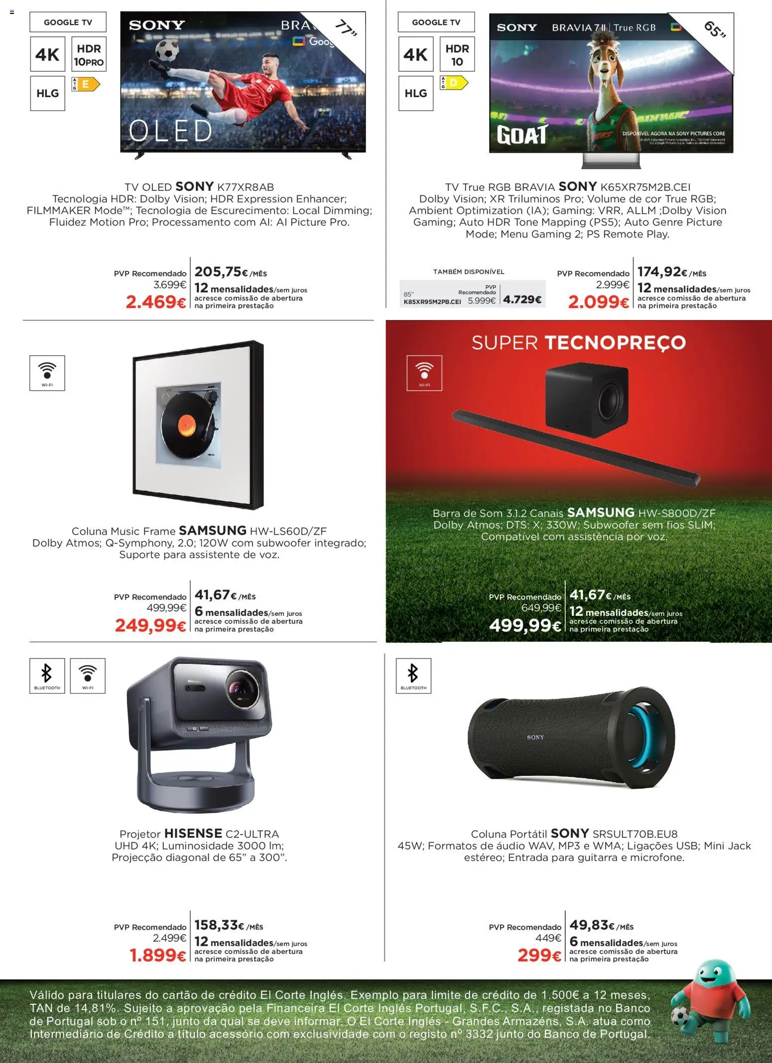 El Corte Ingles Promoção │ válido de 17/07/2026 | Página: 3 | Produtos: Audio, MP3, Banco, Projetor