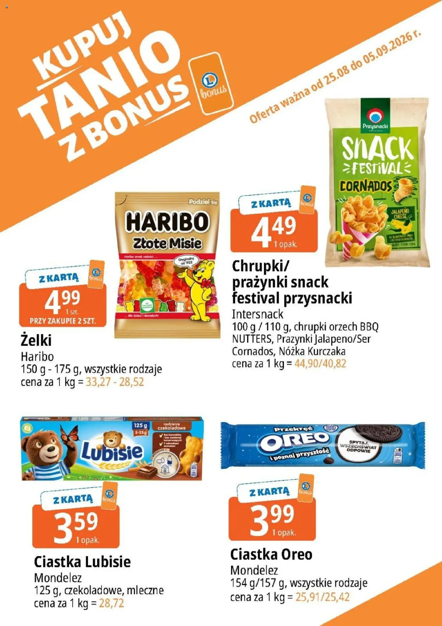 E.Leclerc gazetka - Kupuj Tanio Z Bonus od 25.08.2026 | Strona: 17 | Produkty: Karta, Chrupki, Jalapeno, Żelki