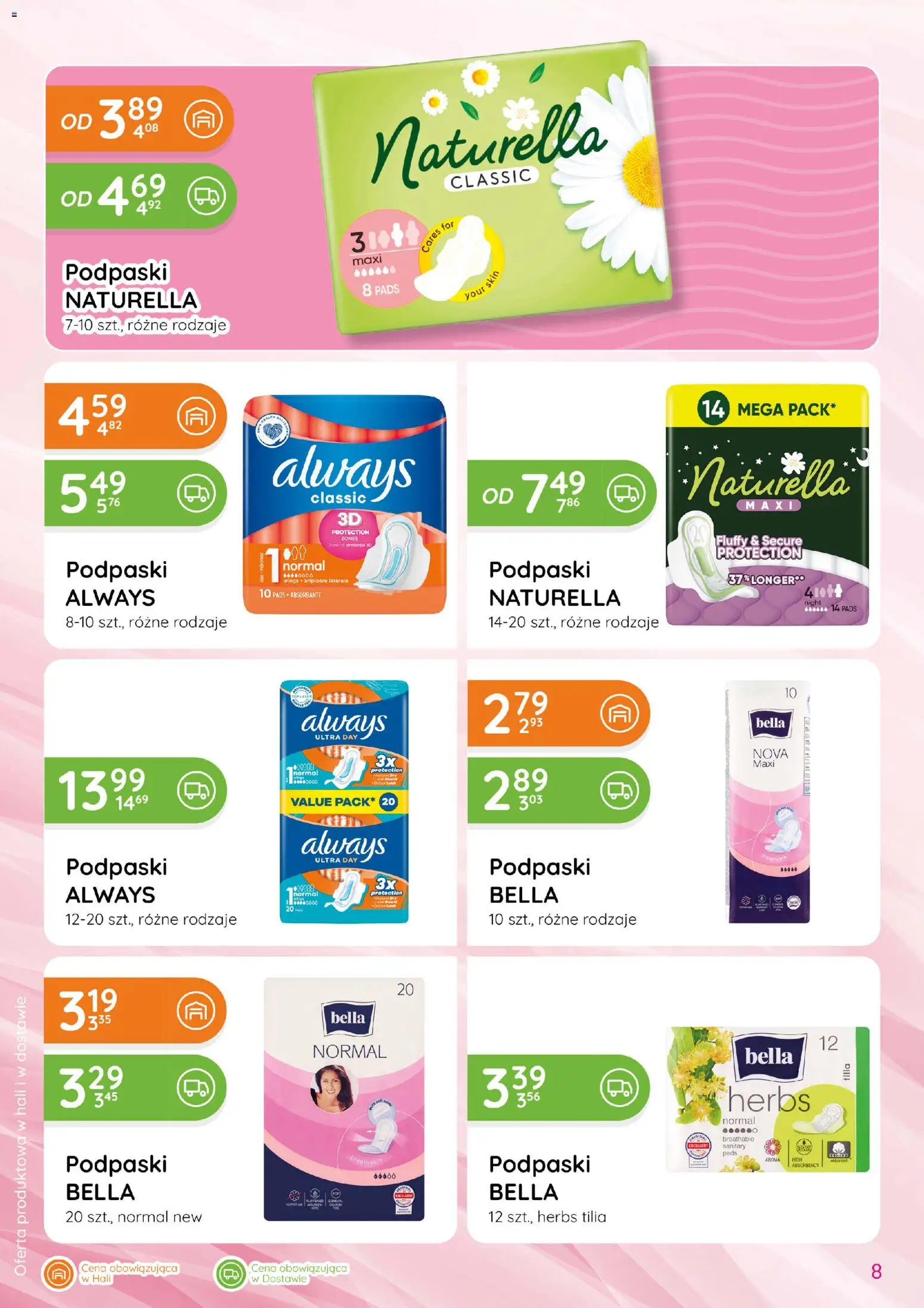 Eurocash gazetka - Katalog Chemiczny od 04.06.2026 | Strona: 8 | Produkty: Podpaski always, Podpaski