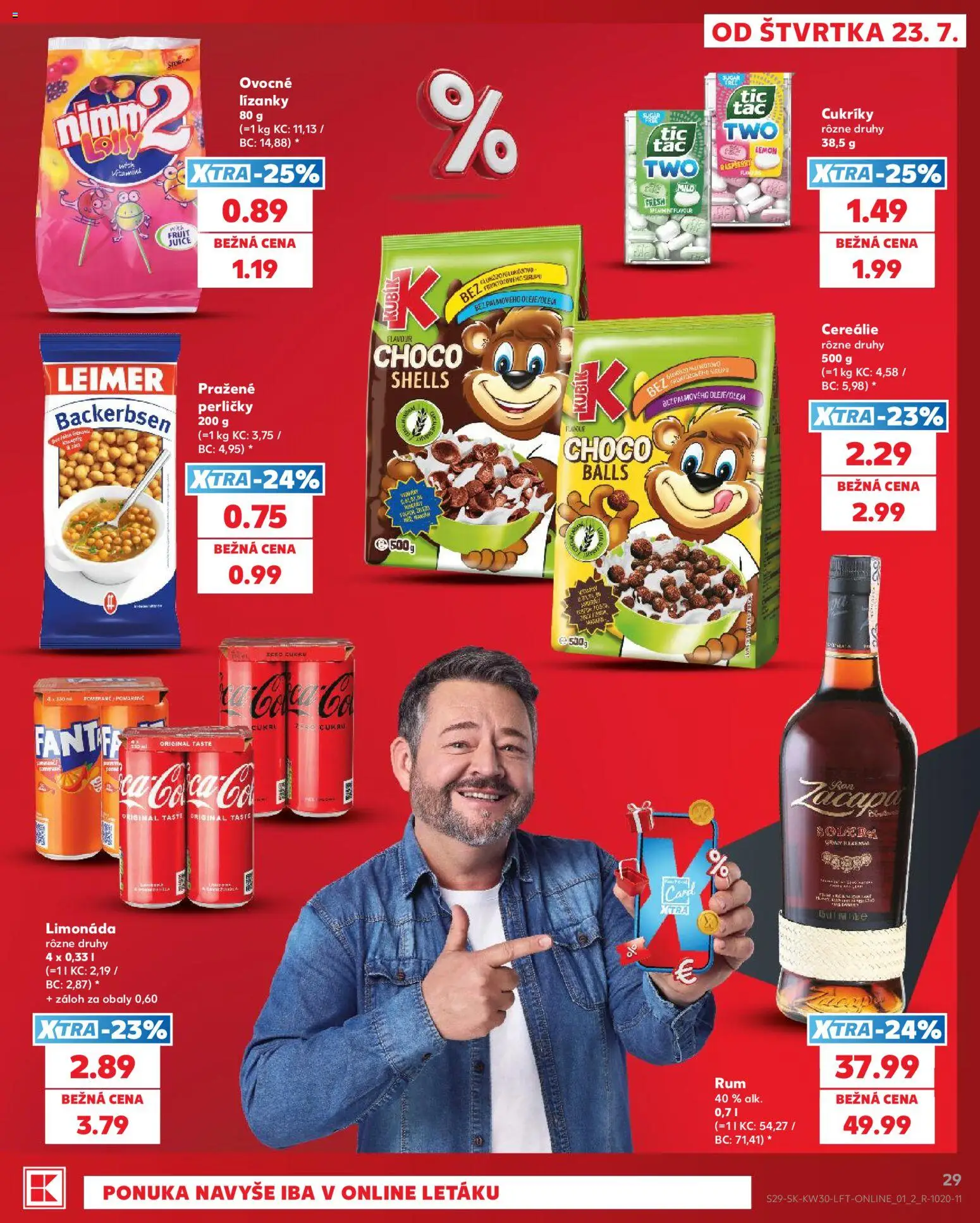 Nové Kaufland akcie – leták je platný od 23.07.2026 | Strana: 29 | Produkty: Cukríky, Cereálie
