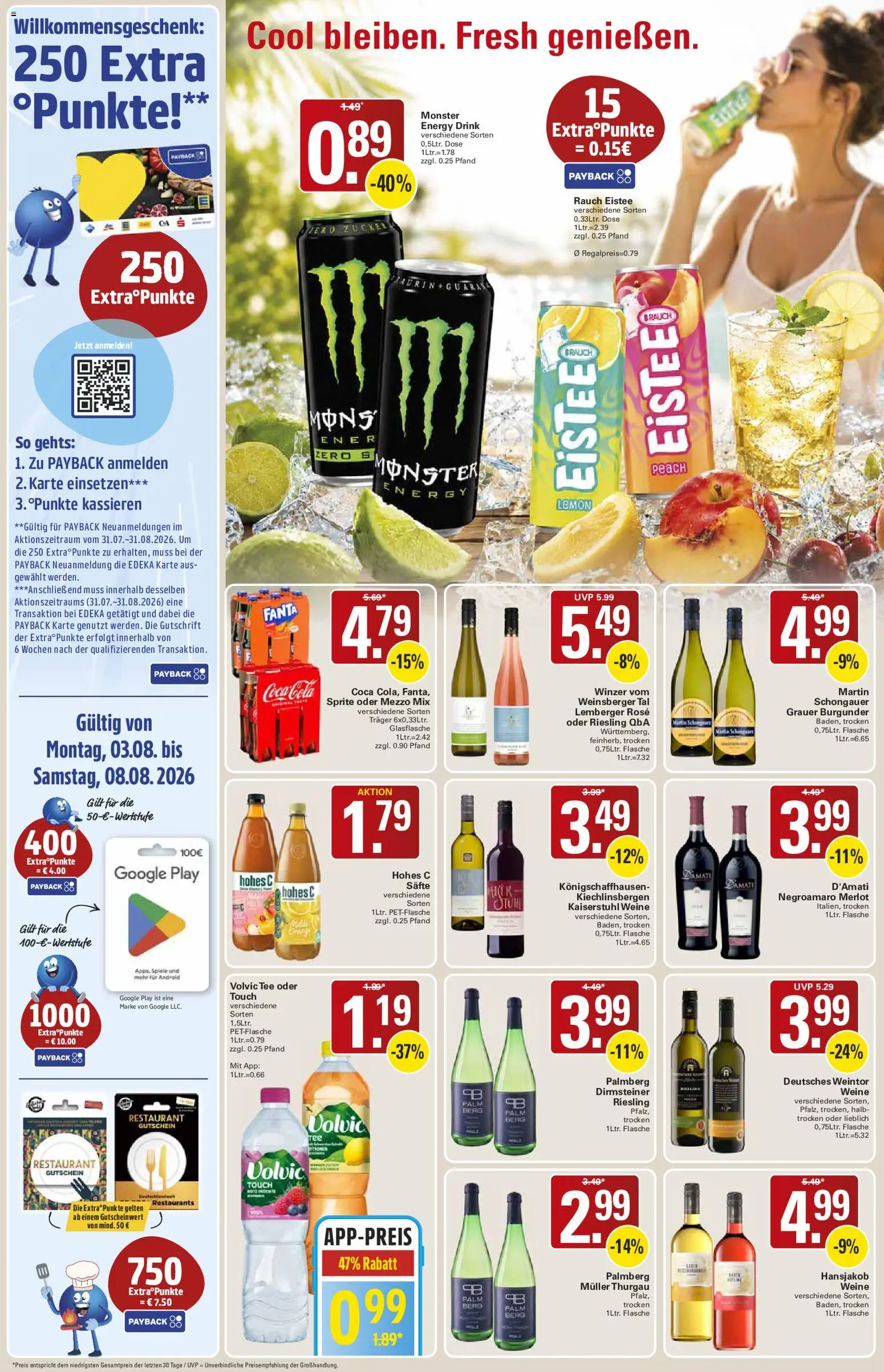 WEZ Prospekt – gültig ab 03.08.2026 | Seite: 12 | Produkte: Merlot, Monster, Hohes c, Tee