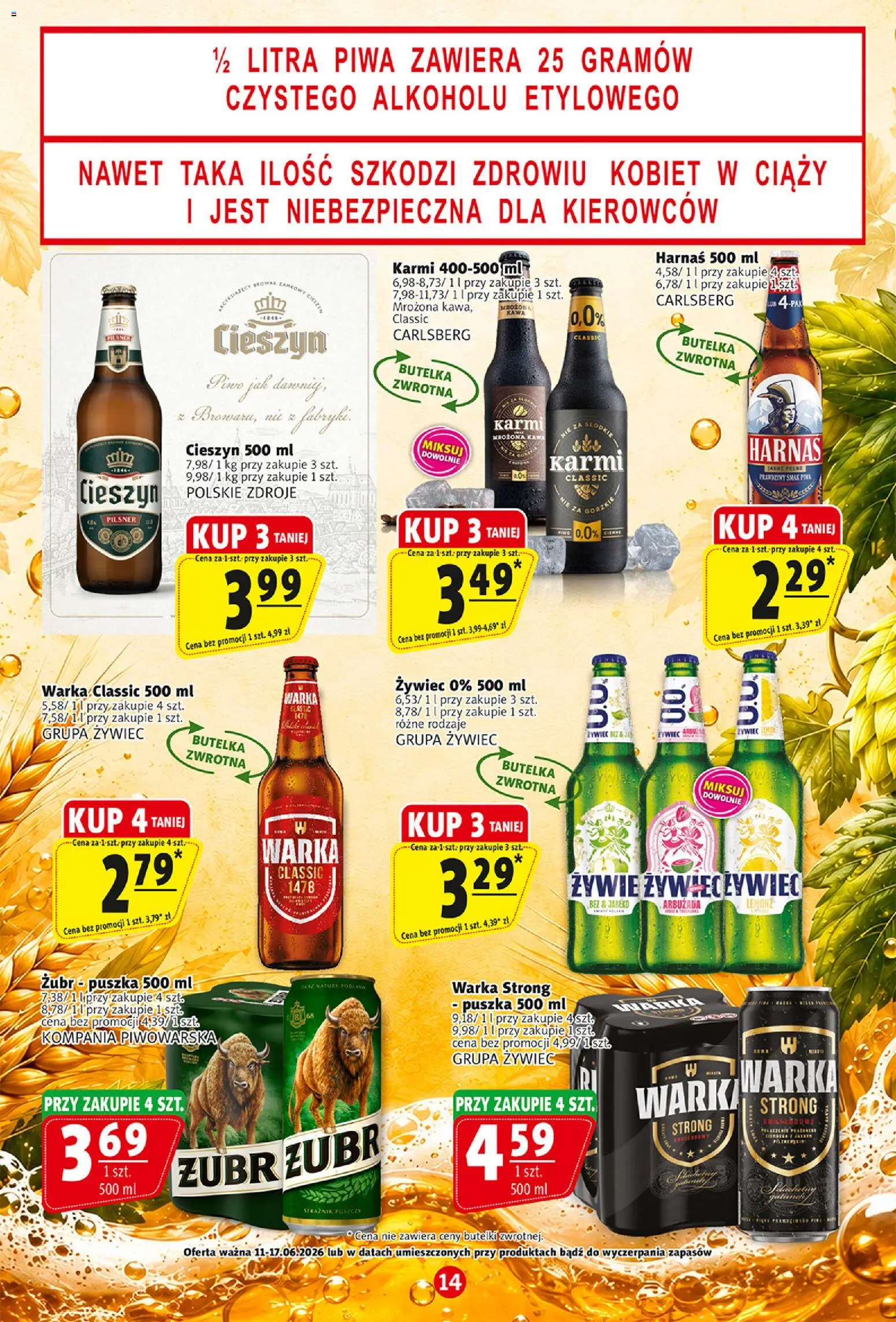 Prim Market gazetka od 11.06.2026 | Strona: 14 | Produkty: Warka, Harnaś, Kawa, Piwo